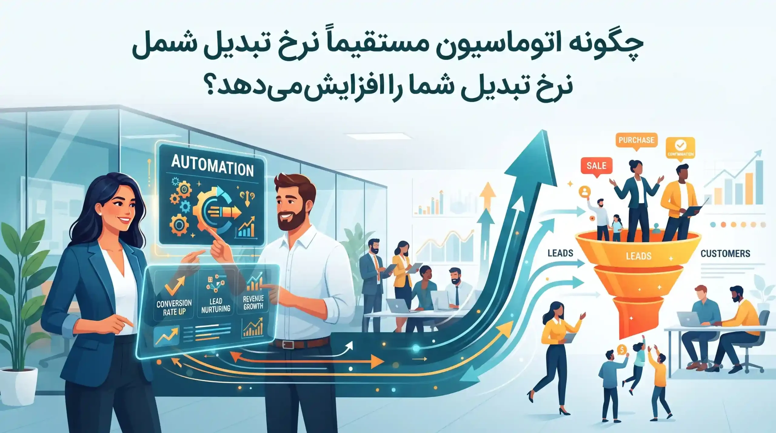 📈 چگونه اتوماسیون مستقیماً نرخ تبدیل شما را افزایش میدهد؟