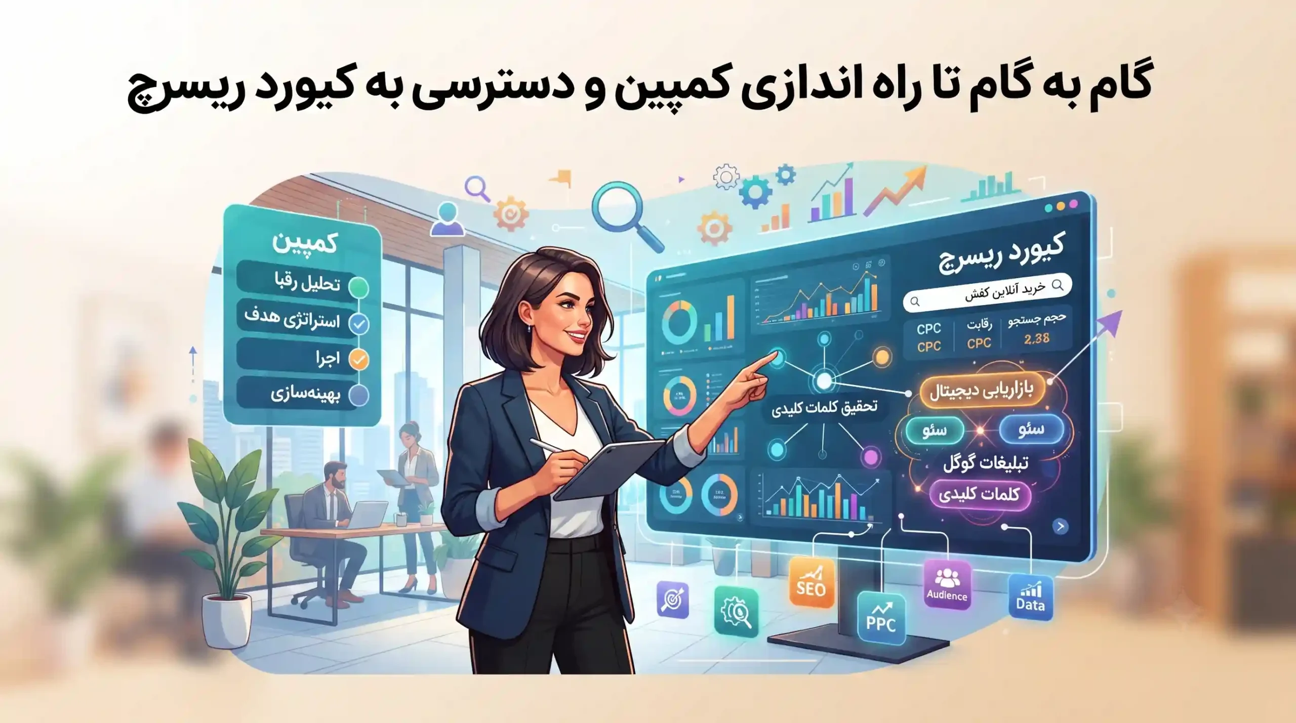🔍 گام به گام تا راه اندازی کمپین و دسترسی به کیورد ریسرچ