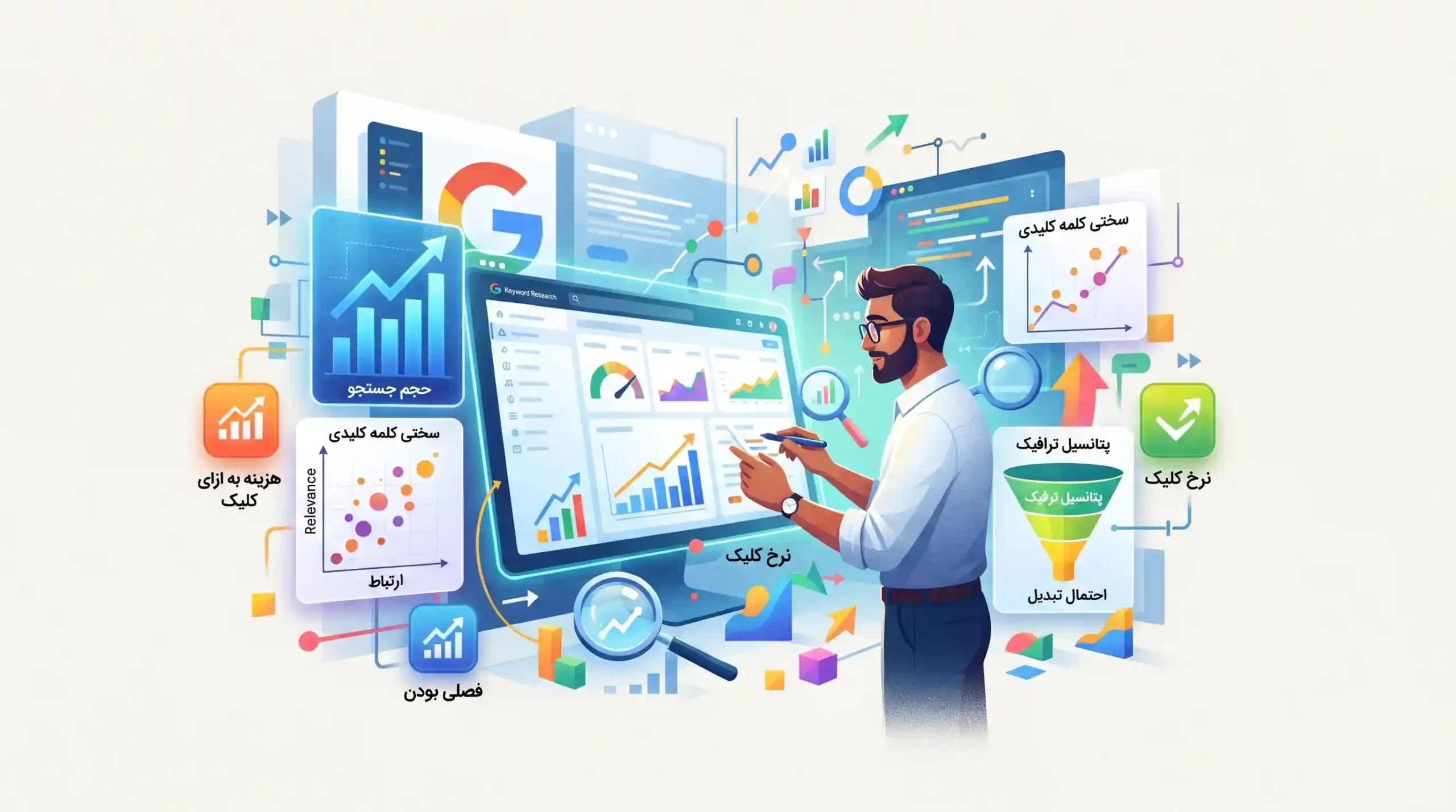 📊 آنالیز متریک های حیاتی در گوگل کیورد ریسرچ
