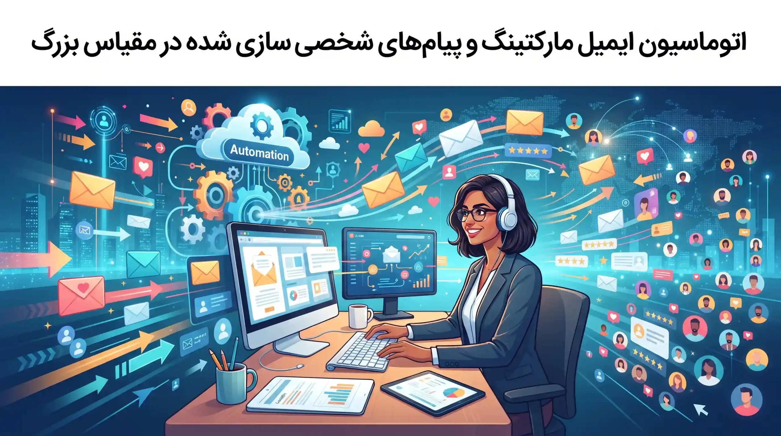 ✉️ اتوماسیون ایمیل مارکتینگ و پیامهای شخصیسازی شده در مقیاس بزرگ