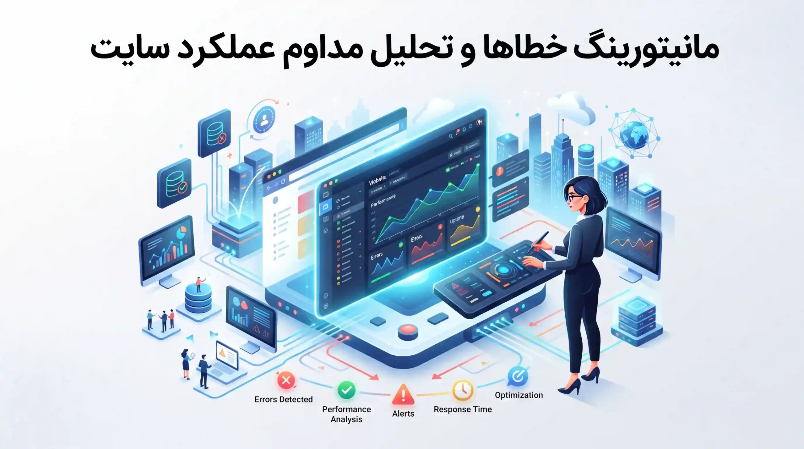 🔍 مانیتورینگ خطاها و تحلیل مداوم عملکرد سایت