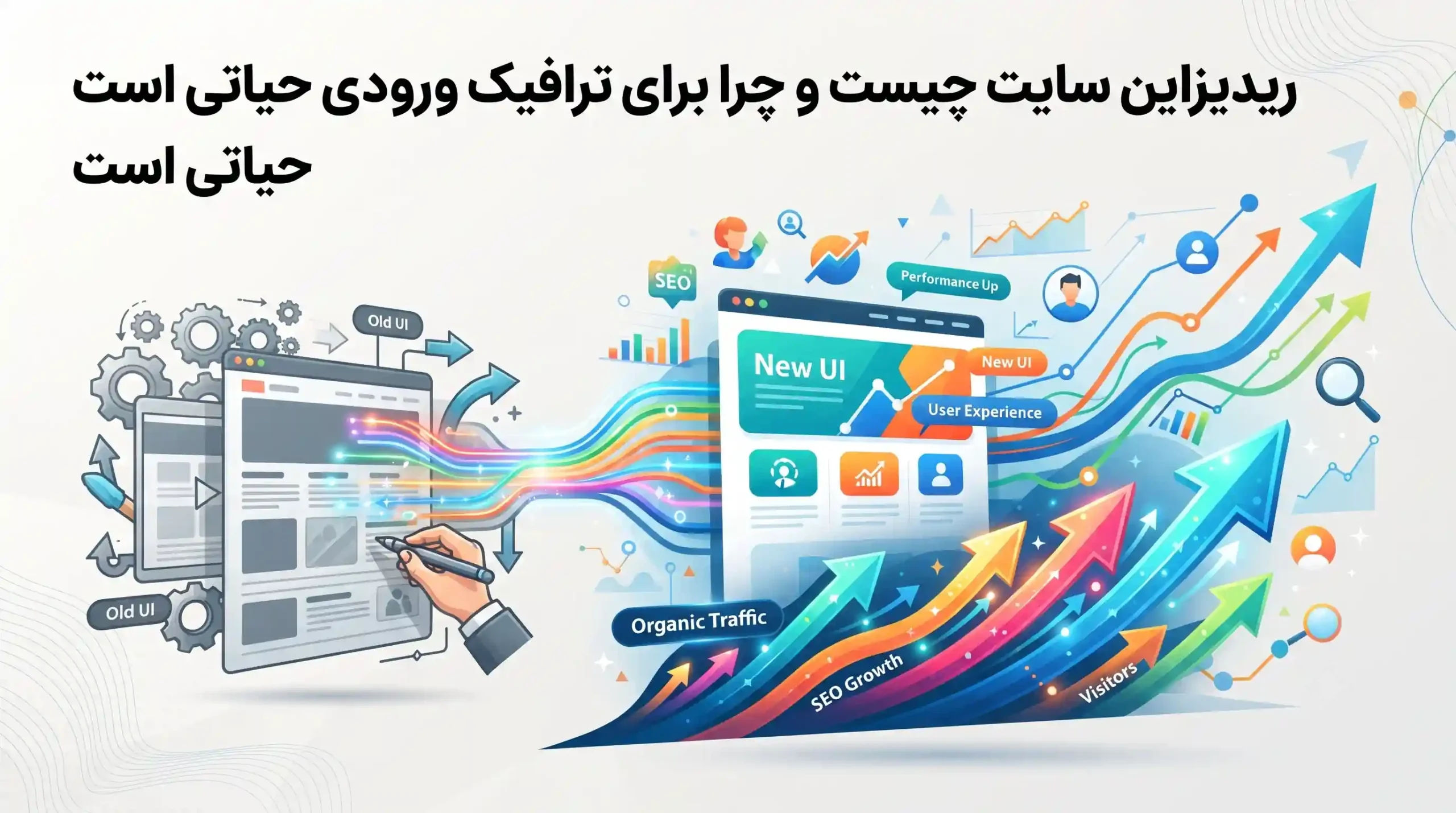🎨 ریدیزاین سایت چیست و چرا برای ترافیک ورودی حیاتی است