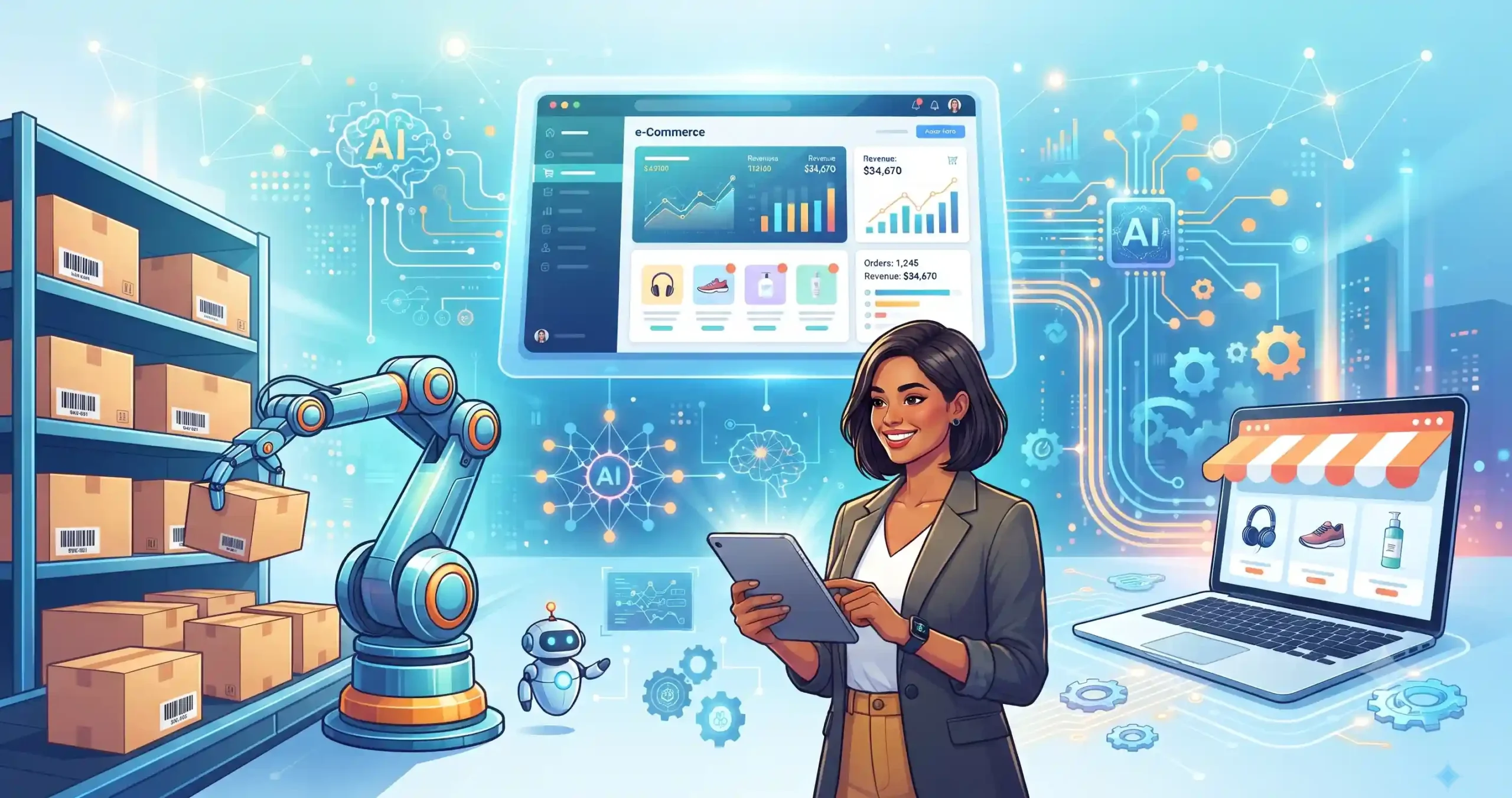 🤖 ادغام هوش مصنوعی و اتوماسیون در مدیریت نوین فروشگاههای اینترنتی