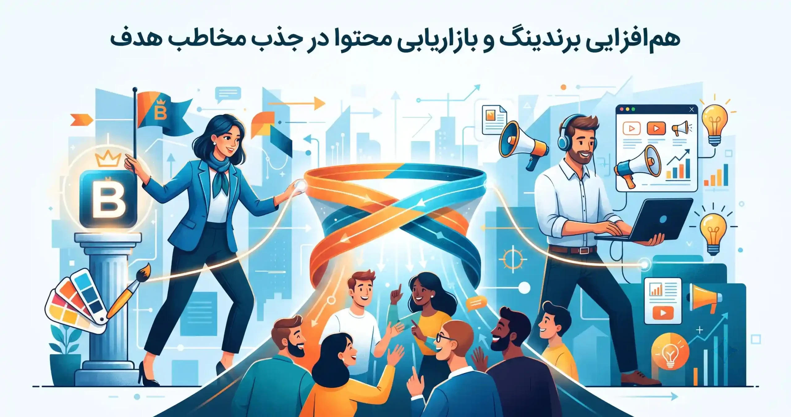 🎯 همافزایی برندینگ و بازاریابی محتوا در جذب مخاطب هدف