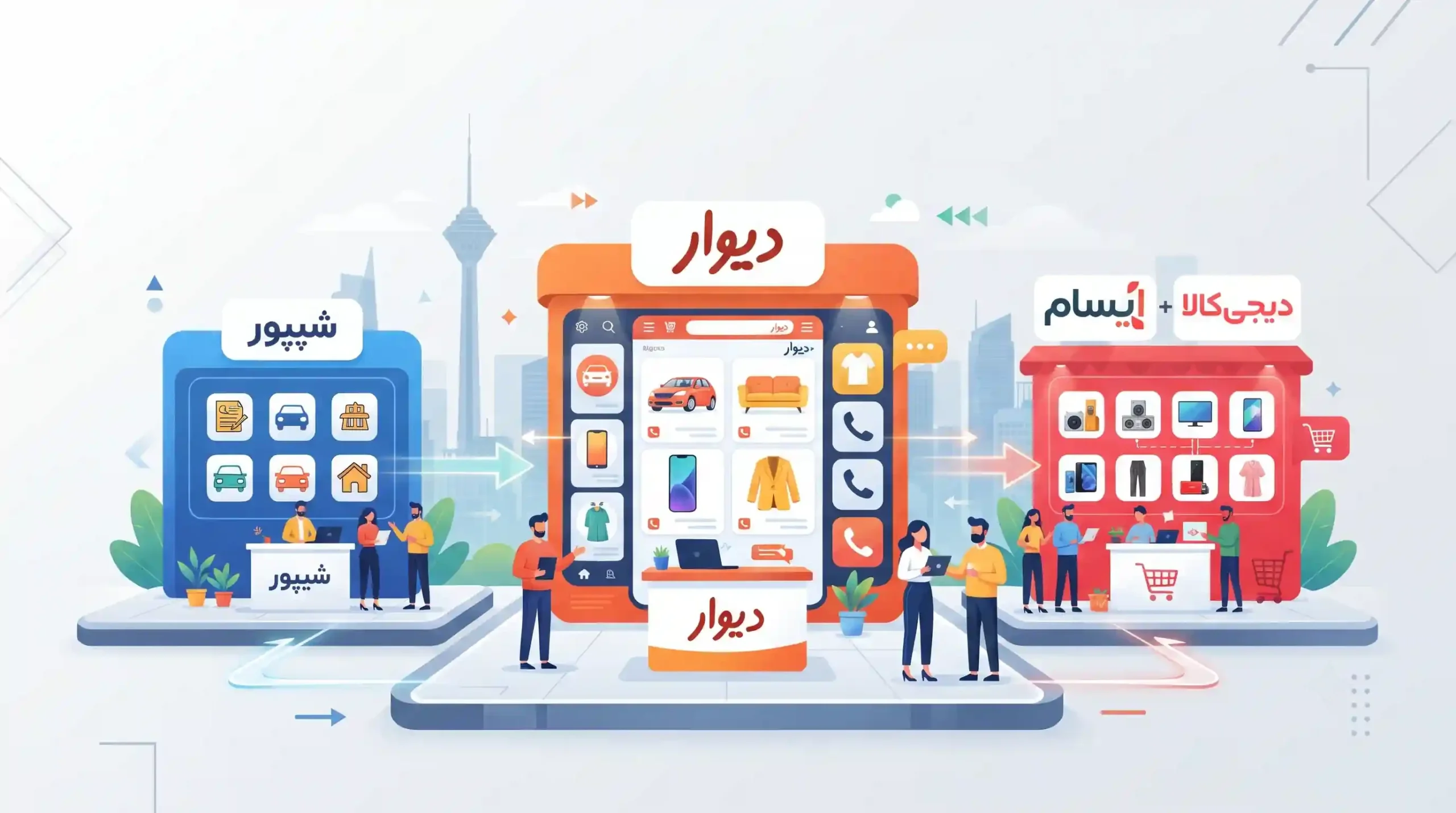 📊 مقایسه فروشگاه دیوار با سایر مارکت پلیس های ایرانی