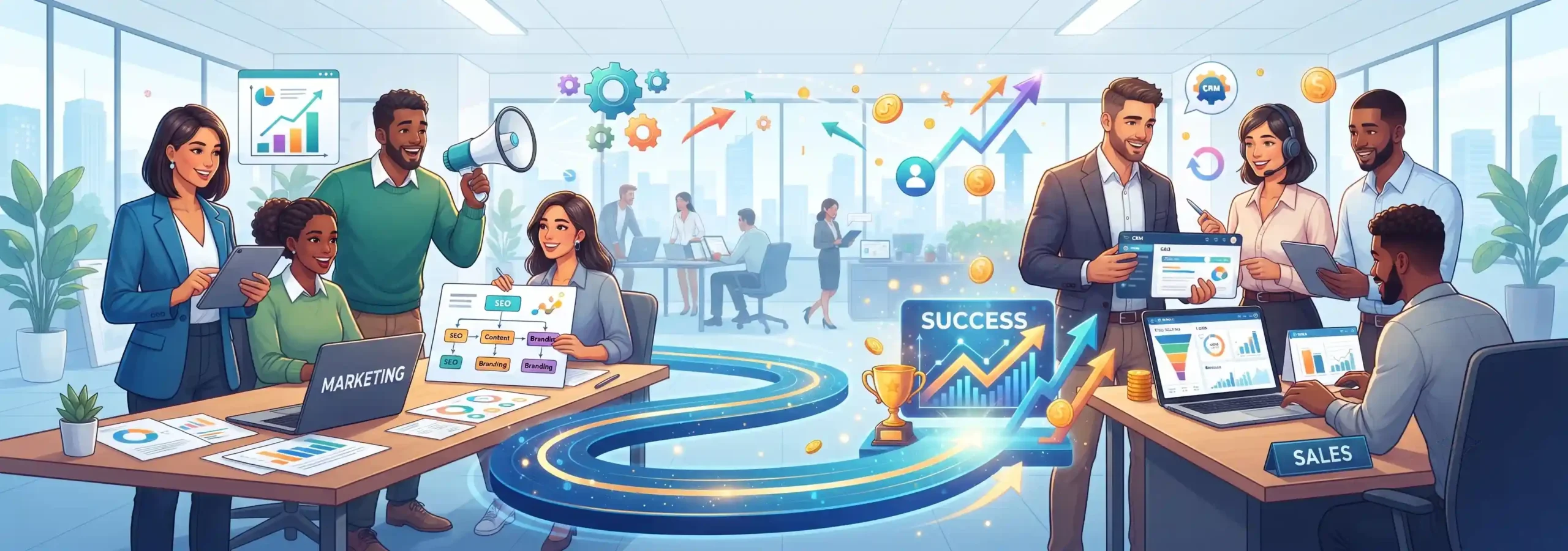 🤝 هماهنگی بی‌نقص بین تیم‌های بازاریابی و فروش