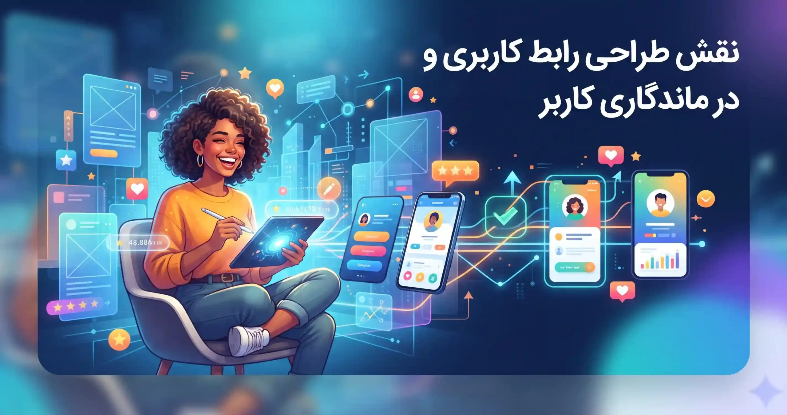 🎨 نقش طراحی رابط کاربری و تجربه کاربری در ماندگاری کاربر