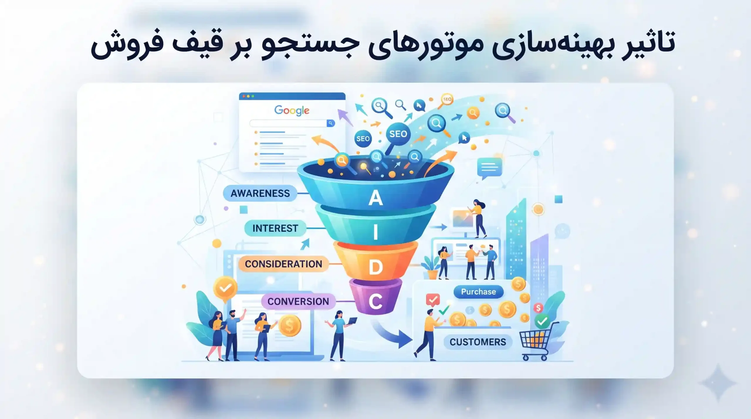 📈 تاثیر بهینه‌سازی موتورهای جستجو بر قیف فروش
