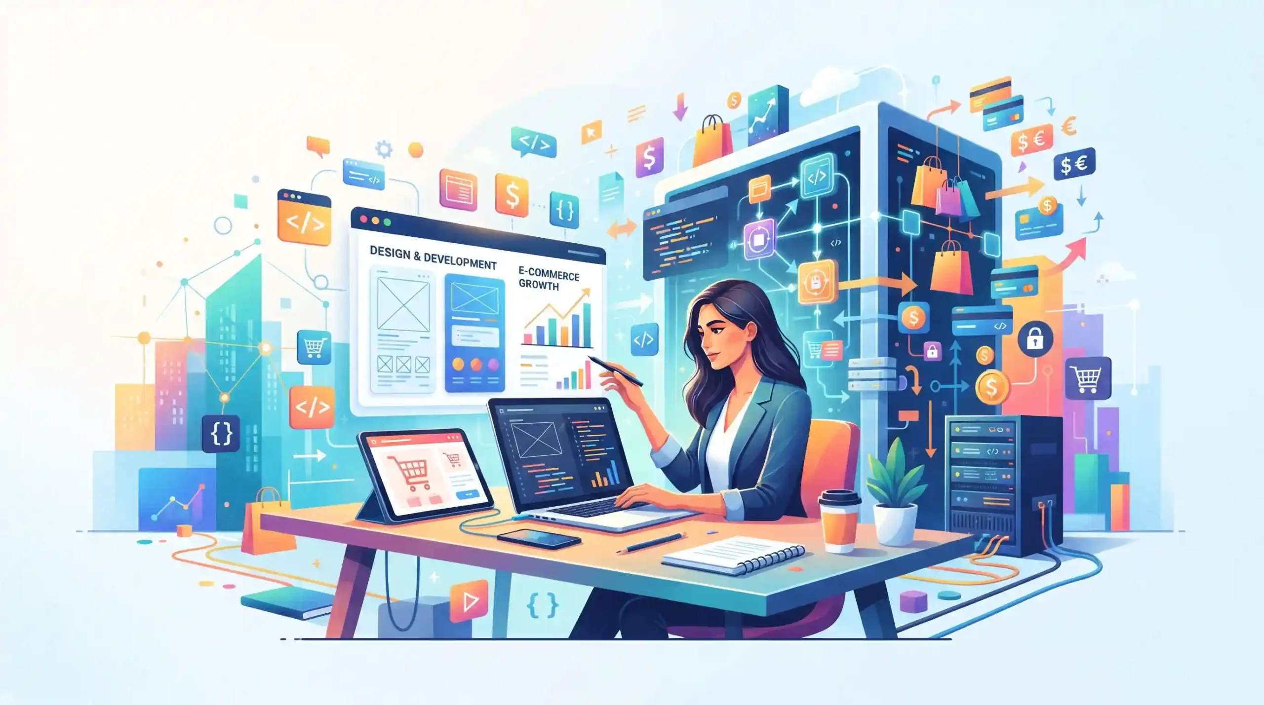 💻 طراحی وب سایت و توسعه زیرساخت های فروش آنلاین