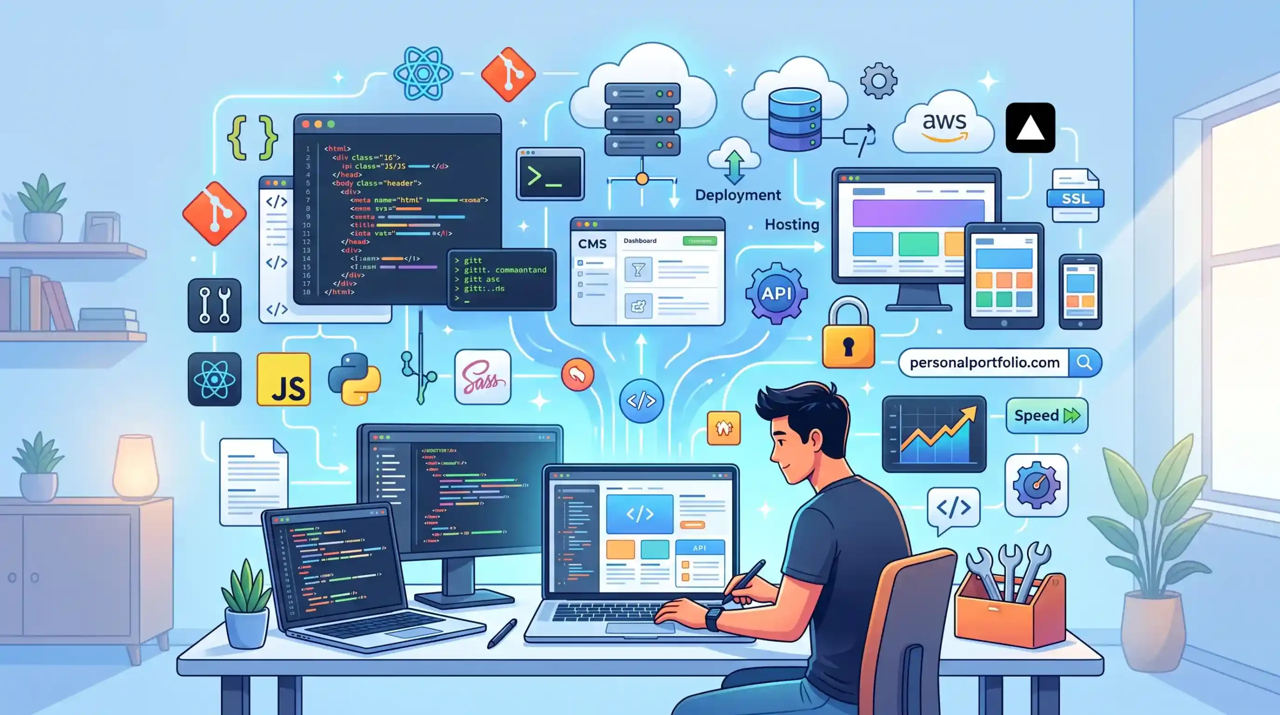🛠️ ابزارها و زیرساخت‌های فنی لازم برای توسعه وبسایت شخصی