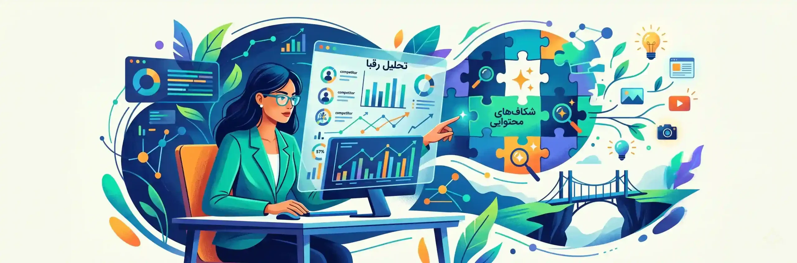 📈 تحلیل رقبا و کشف شکاف های محتوایی