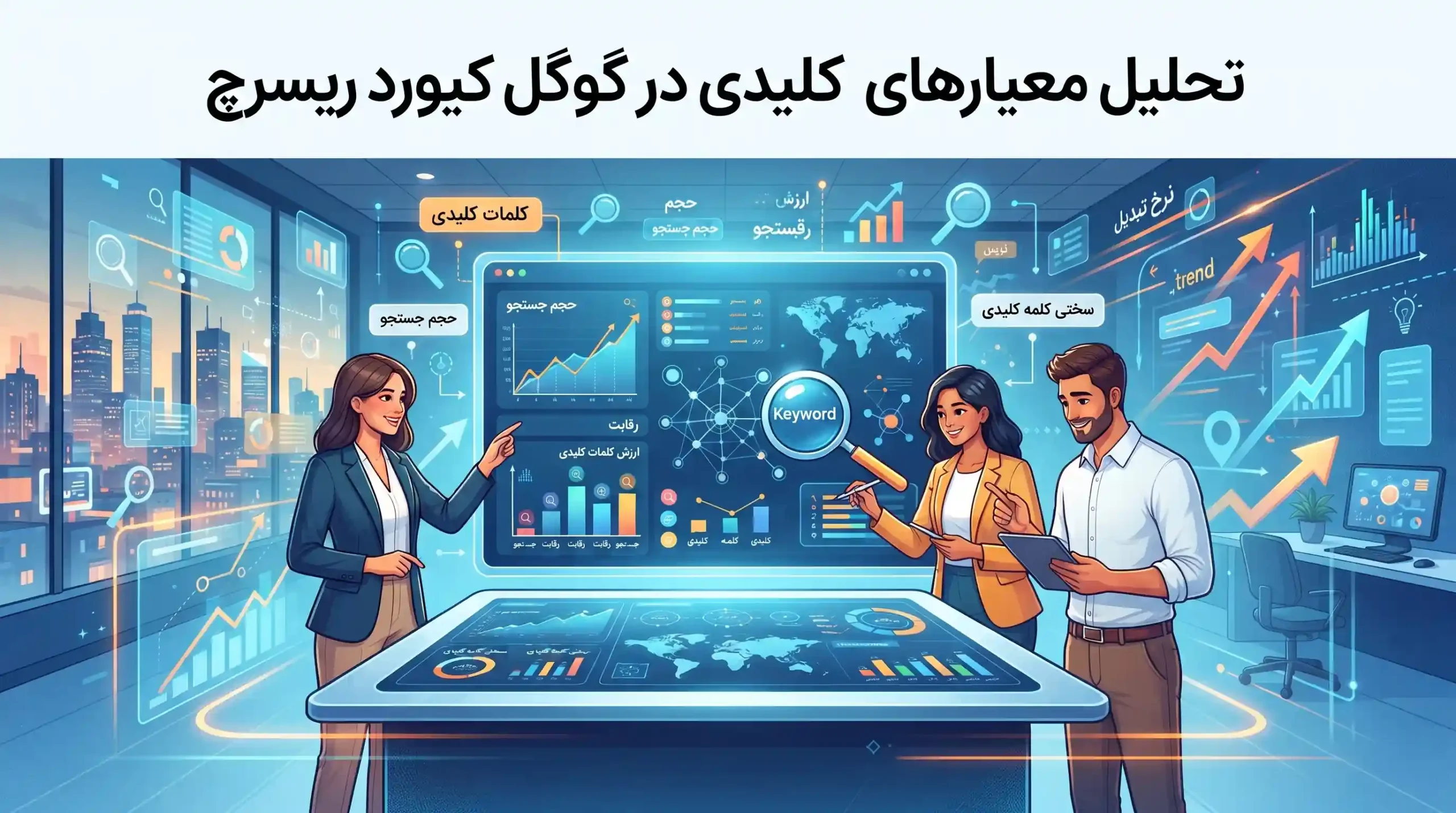 📊 تحلیل معیارهای کلیدی در گوگل کیورد ریسرچ