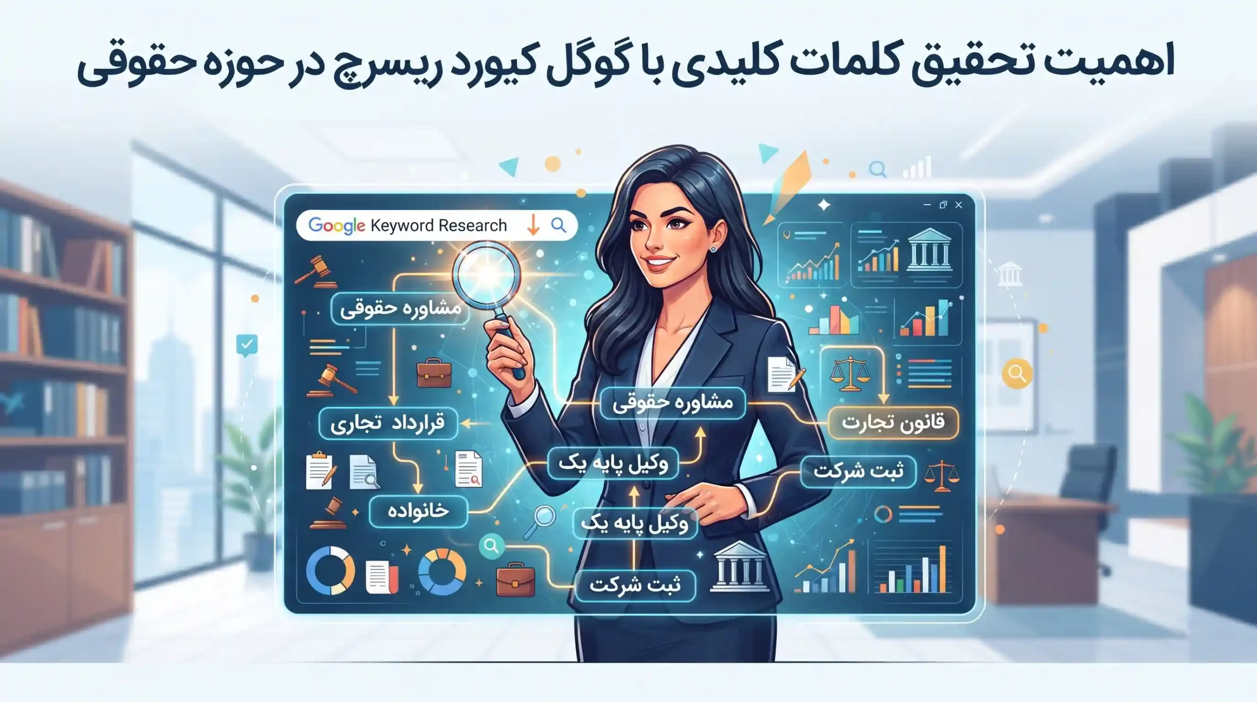 🔍 اهمیت تحقیق کلمات کلیدی با گوگل کیورد ریسرچ در حوزه حقوقی