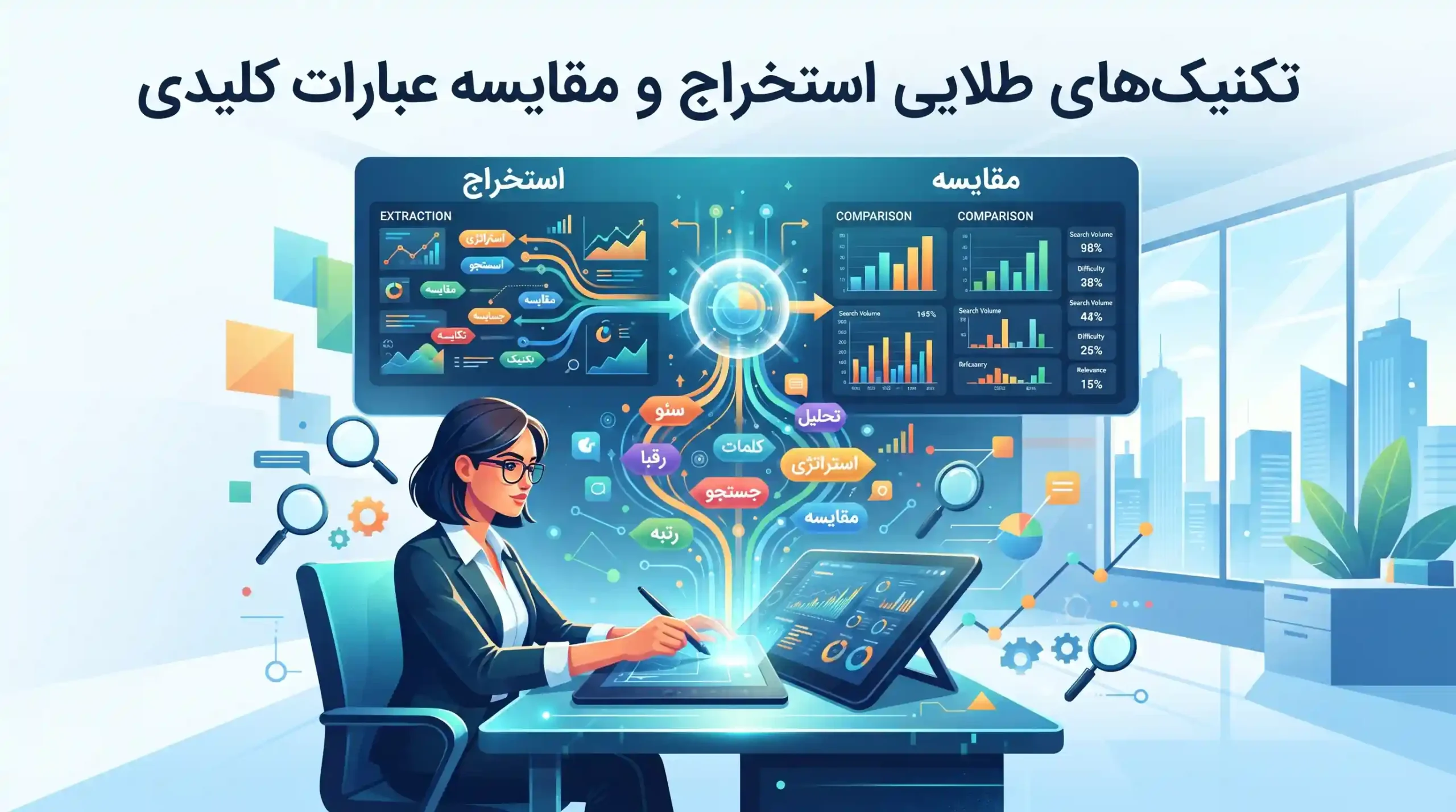 📊 تکنیکهای طلایی استخراج و مقایسه عبارات کلیدی