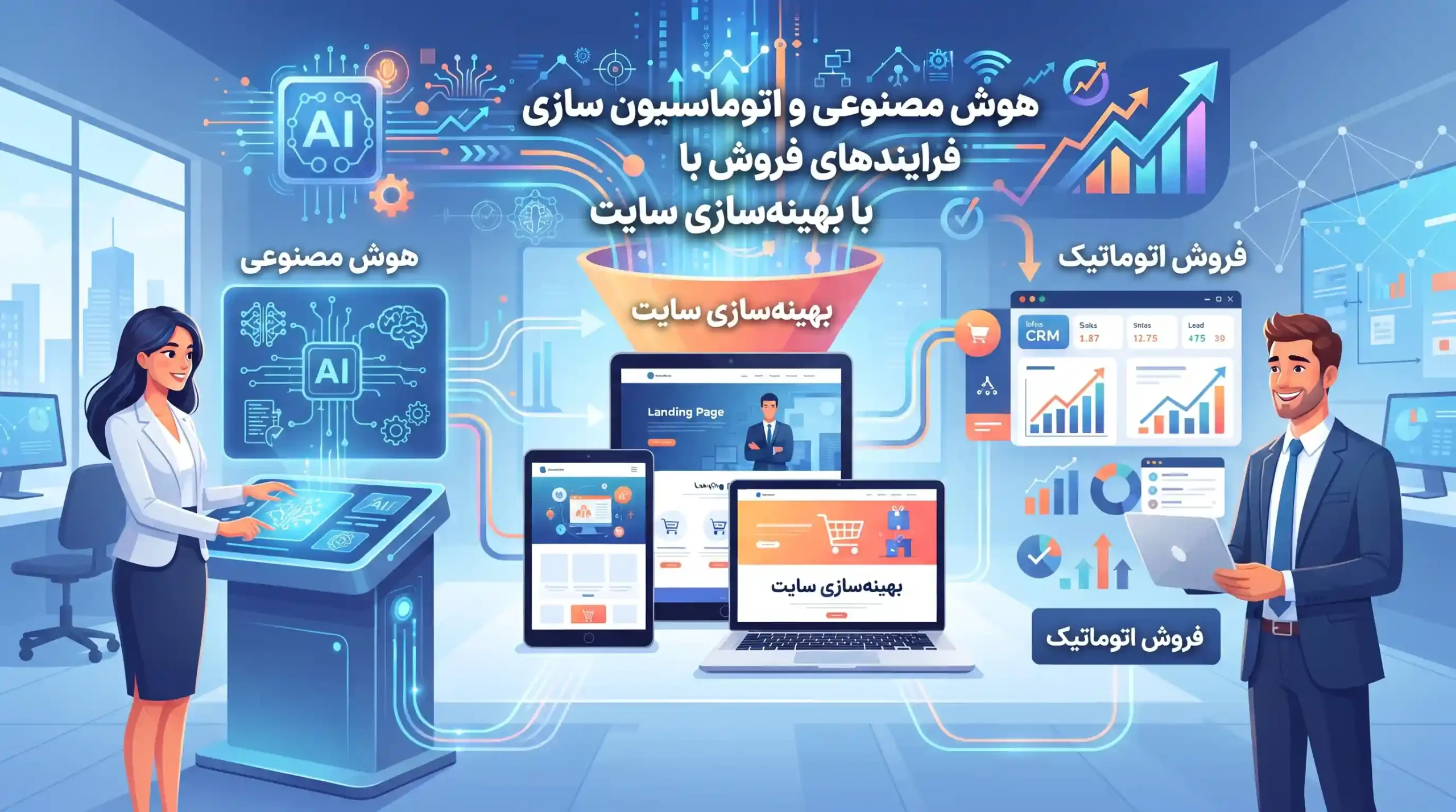 🤖 هوش مصنوعی و اتوماسیون سازی فرایندهای فروش با بهینه‌سازی سایت