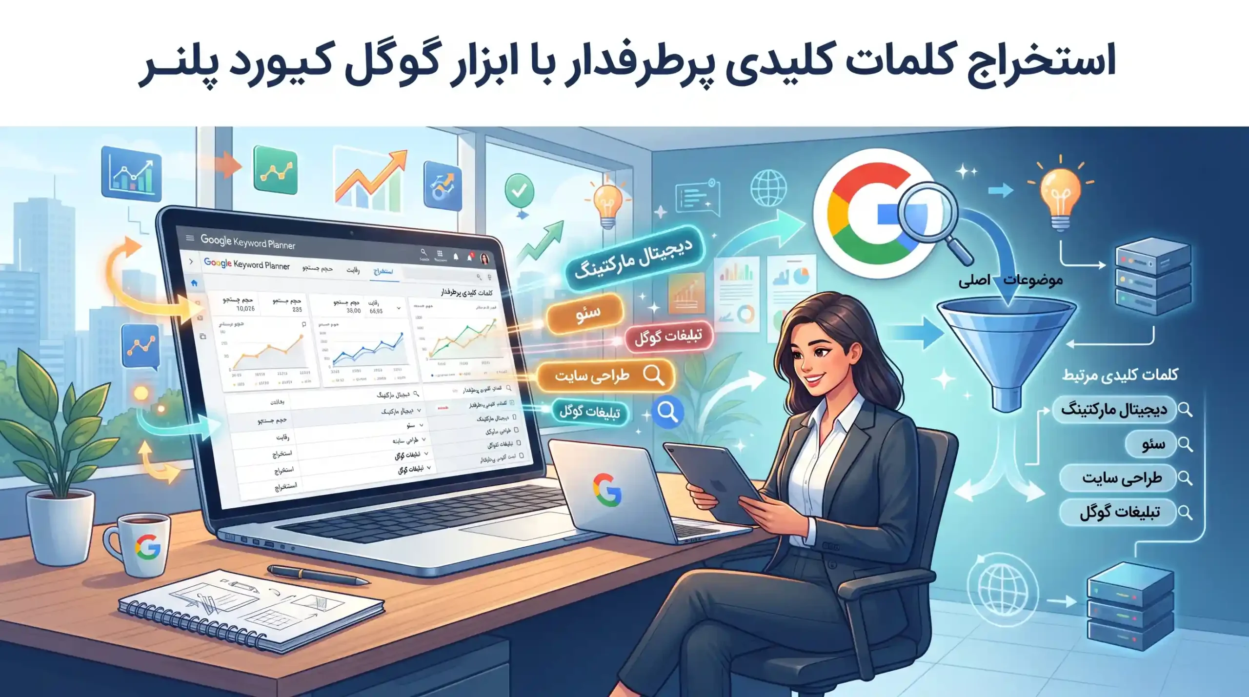 📈 استخراج کلمات کلیدی پرطرفدار با ابزار گوگل کیورد پلنر
