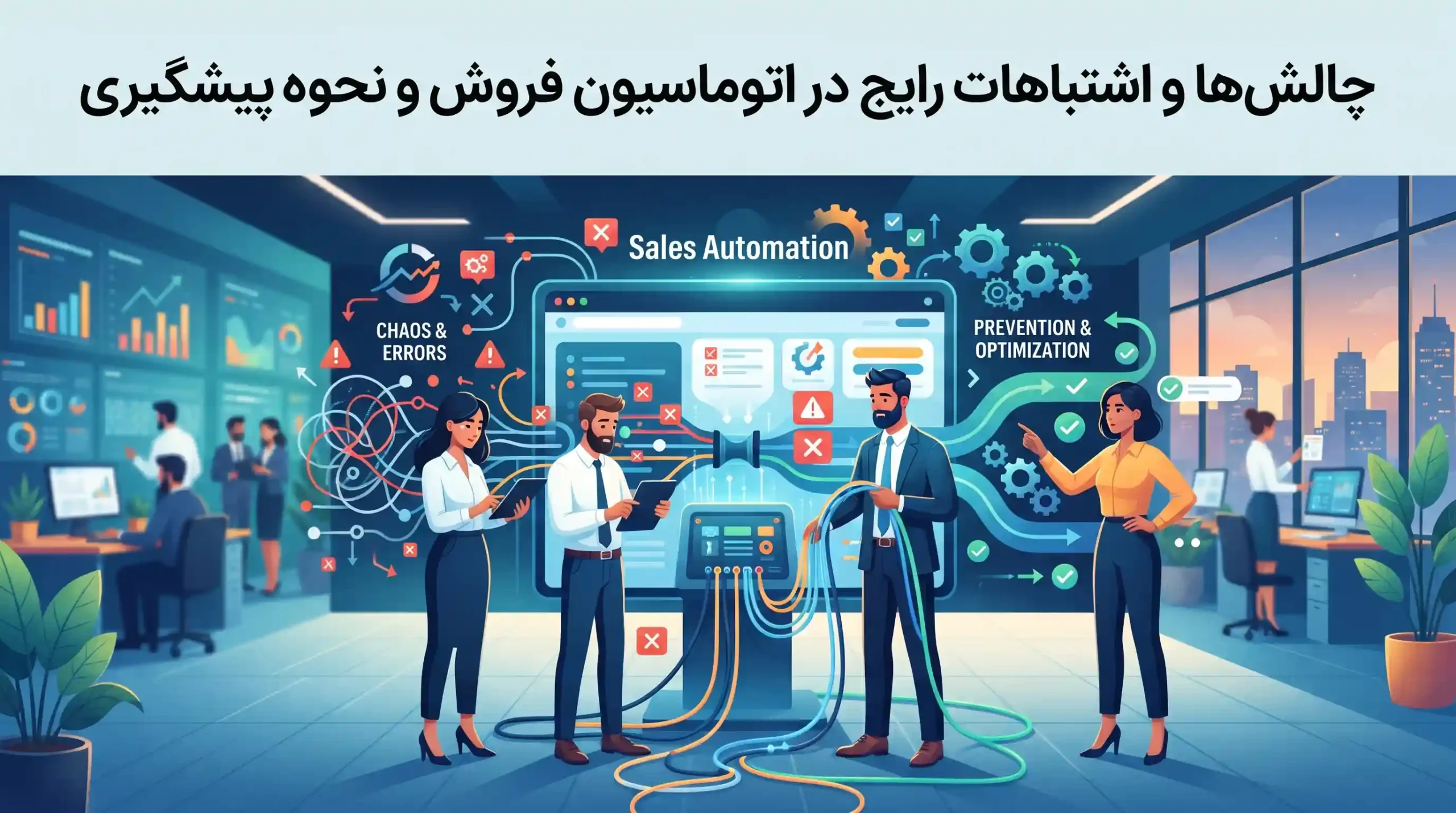 ⚠️ چالشها و اشتباهات رایج در اتوماسیون فروش و نحوه پیشگیری