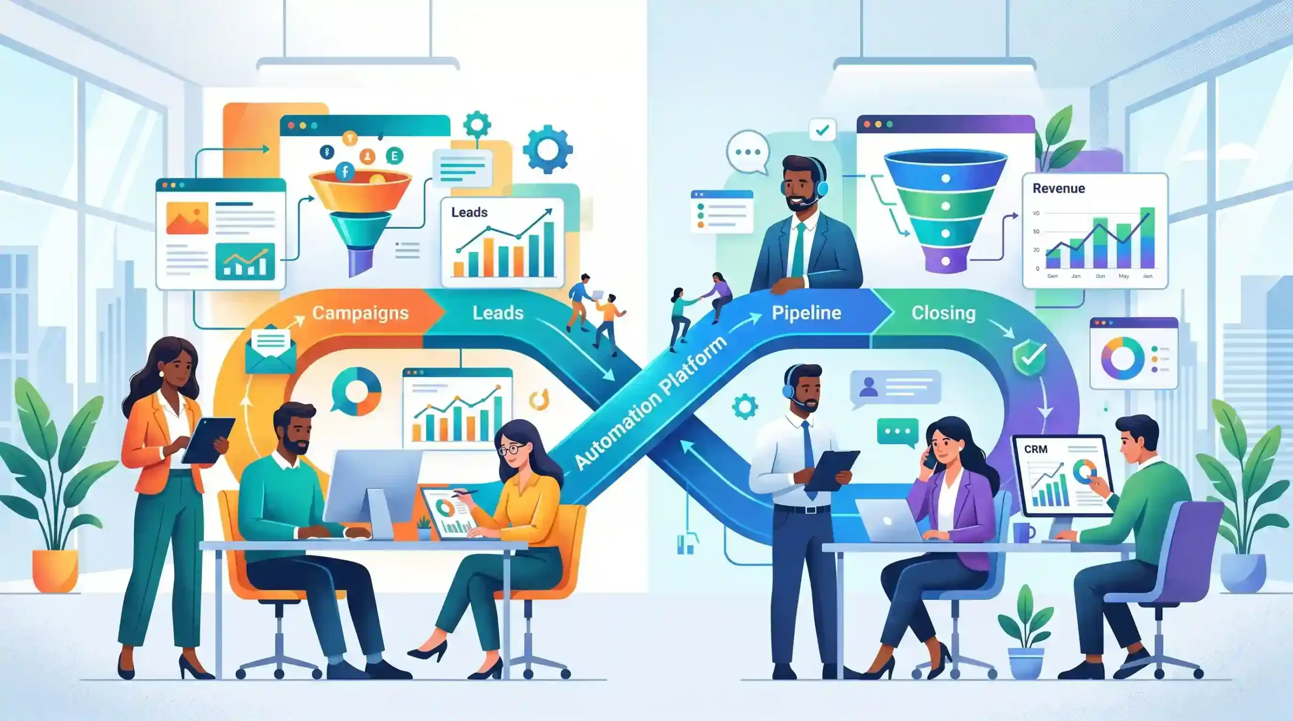 🤝 هم‌راستایی تیم‌های بازاریابی و فروش در بستر اتوماسیون