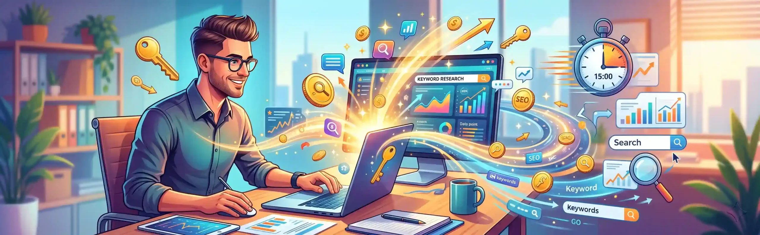 ⏱️ تکنیکهای طلایی برای تحقیق کلمات کلیدی در کمترین زمان