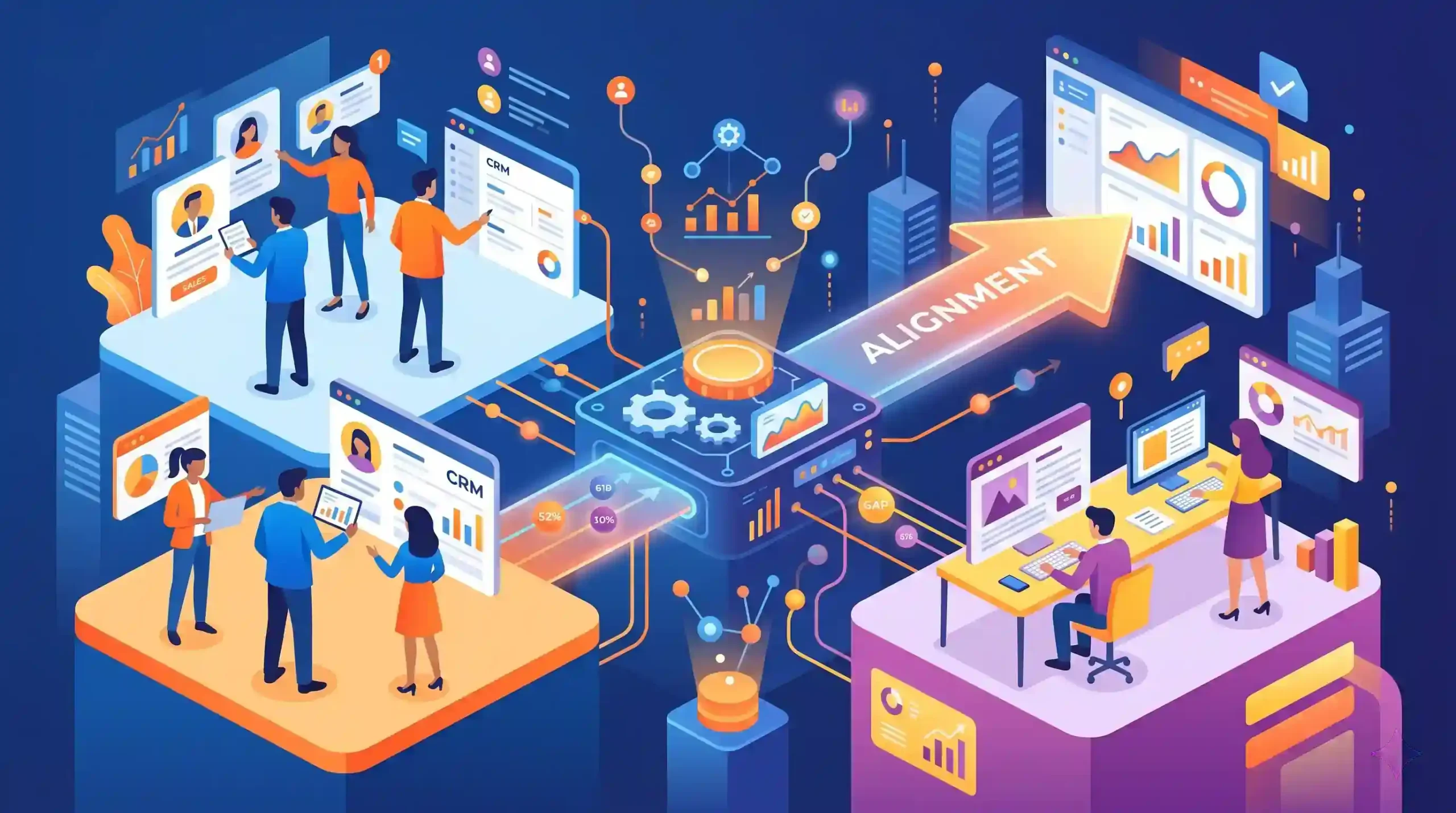 🔄 همراستاسازی تیم‌های فروش و بازاریابی با اتوماسیون