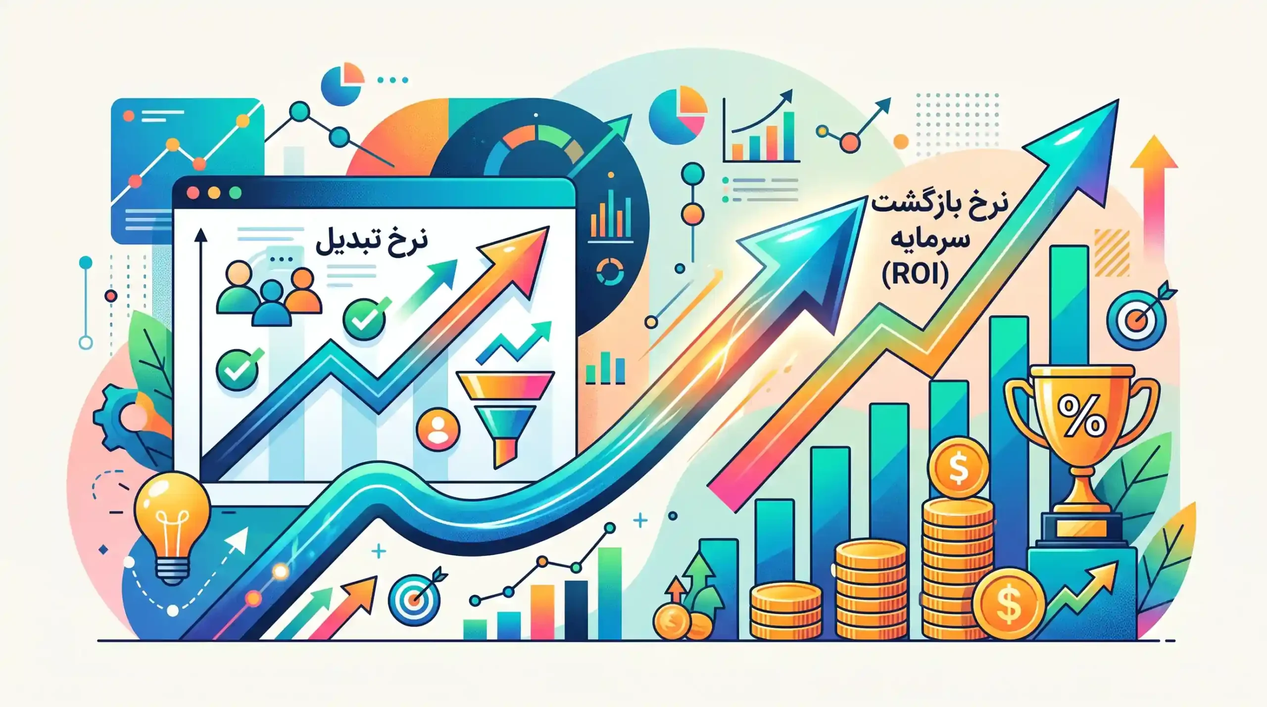📊 ارتباط مستقیم نرخ تبدیل و نرخ بازگشت سرمایه تبلیغات