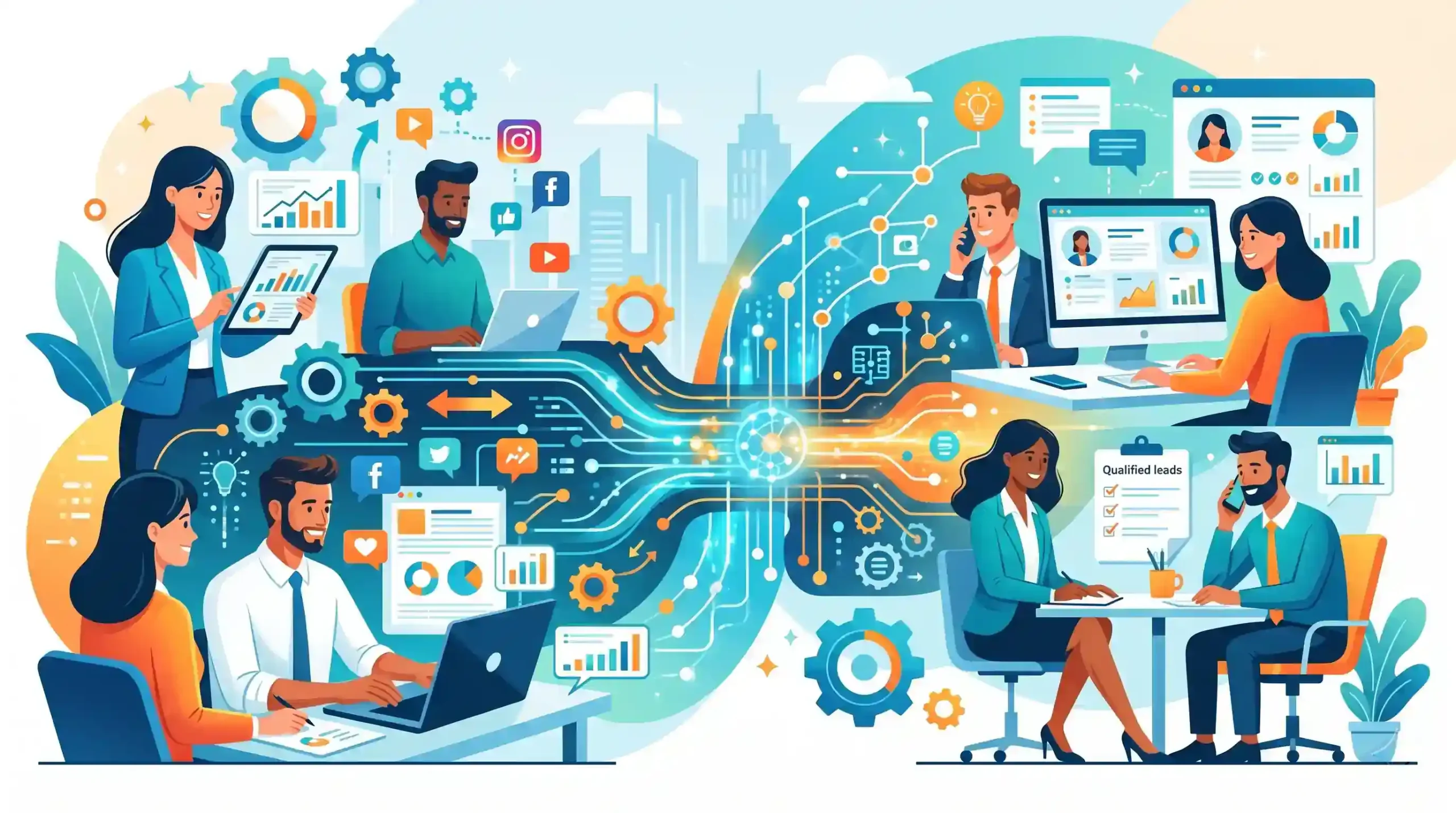 🤝 هماهنگی تیم‌های بازاریابی و فروش با استفاده از اتوماسیون