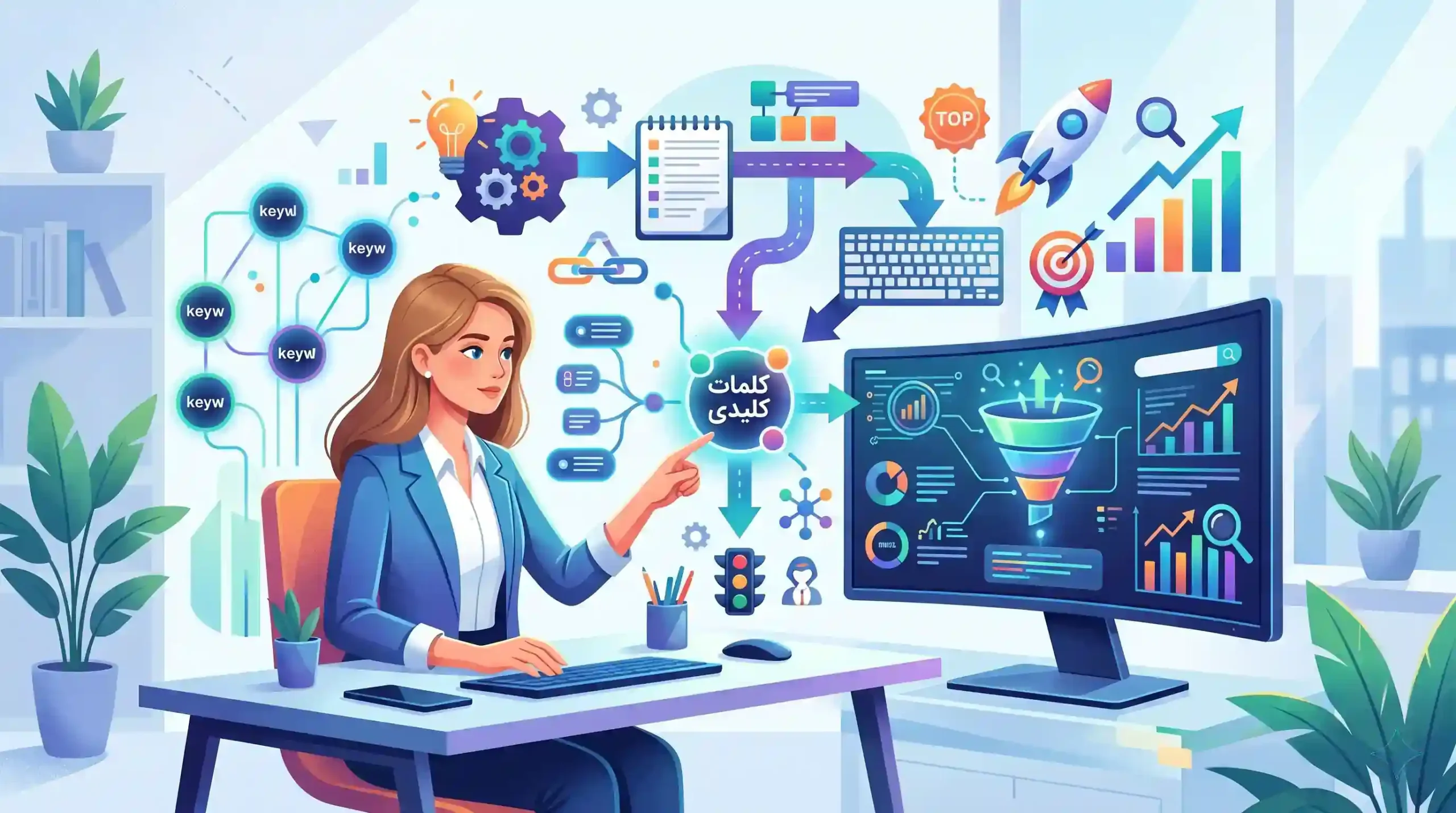 🚀 پیادهسازی کلمات کلیدی در استراتژی تولید محتوا و سئو