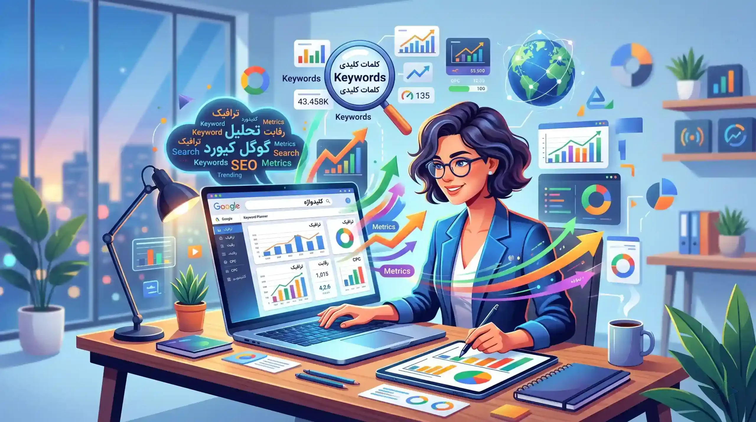 📊 تحلیل معیارهای حیاتی در گوگل کیورد ریسرچ