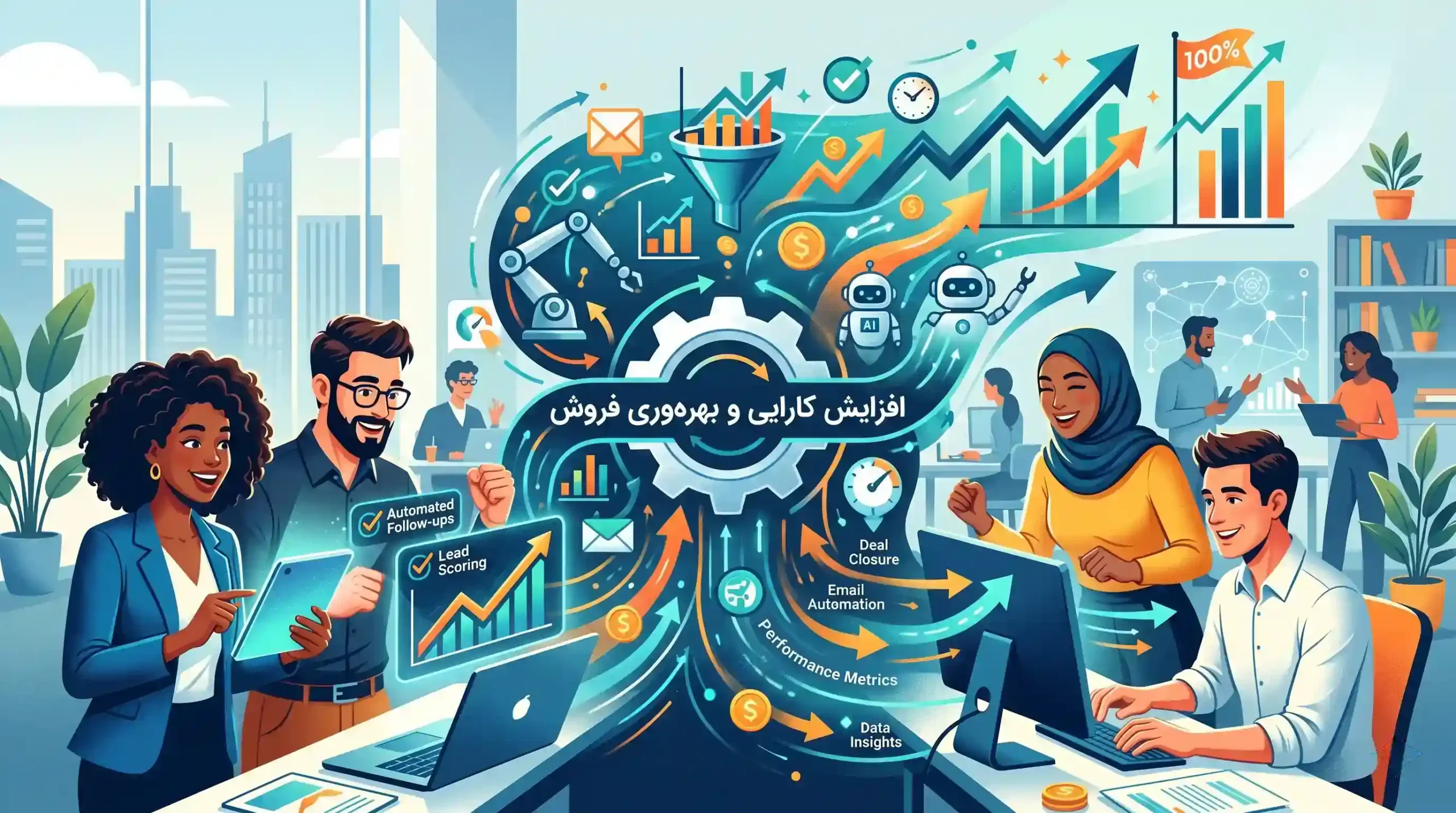 📈 چگونه اتوماسیون باعث افزایش کارایی و بهرهوری تیمهای فروش میشود