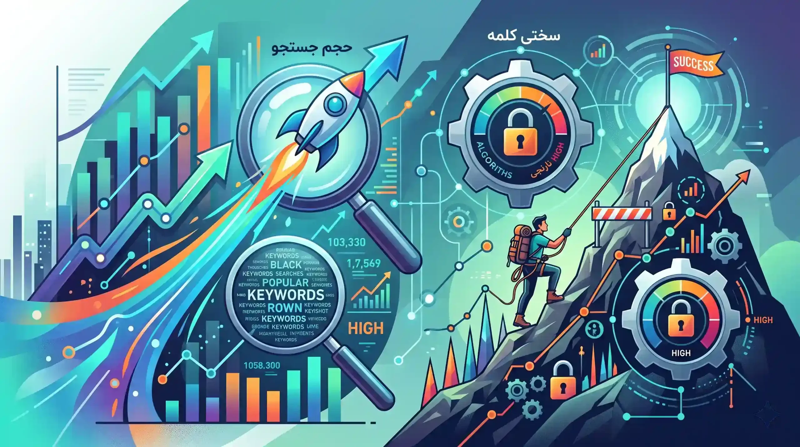 📊 تحلیل متریکهای حیاتی حجم جستجو و سختی کلمه