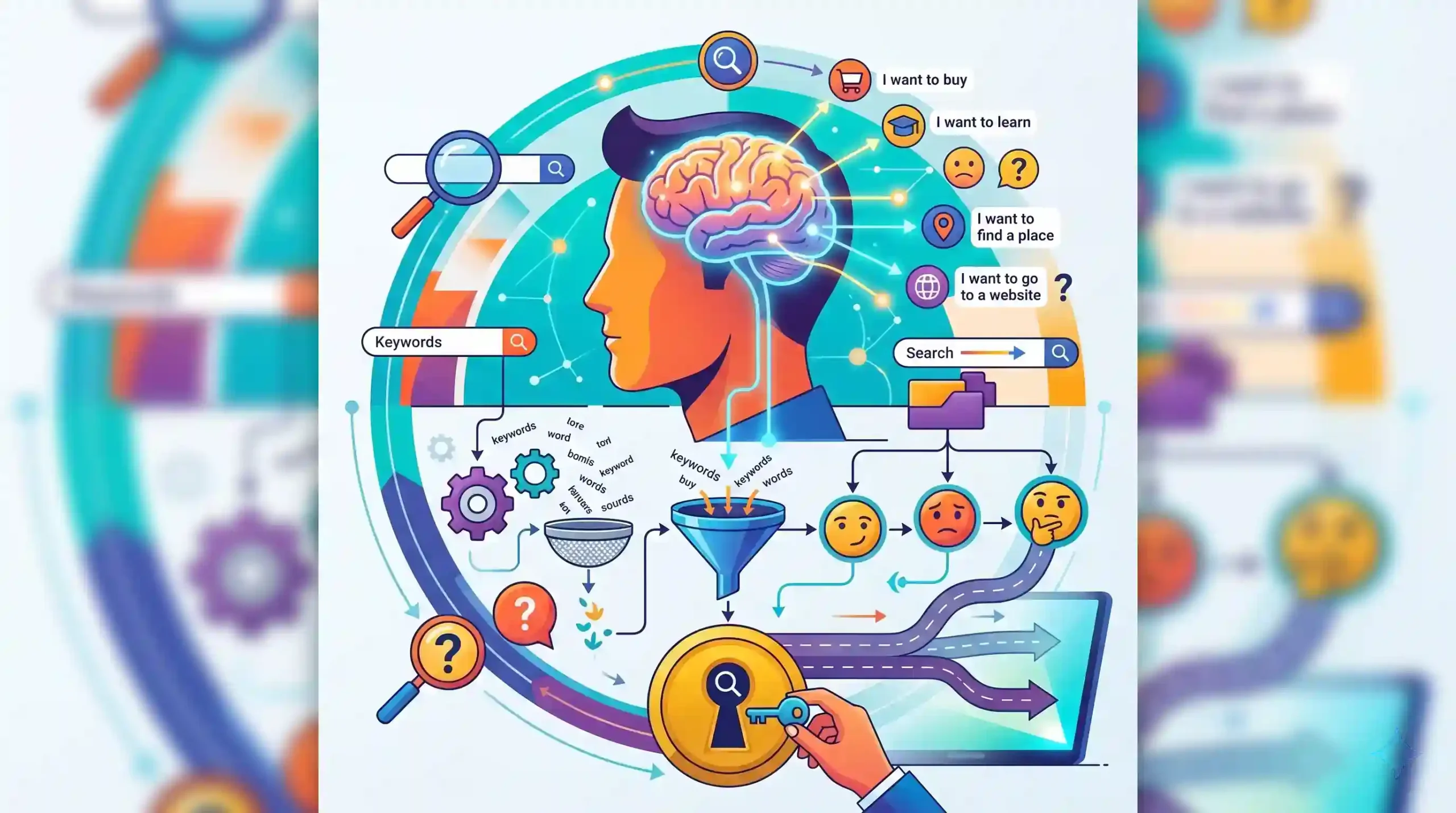 🧠 روانشناسی کاربر و اهمیت نیت جستجو در فرآیند کیورد ریسرچ