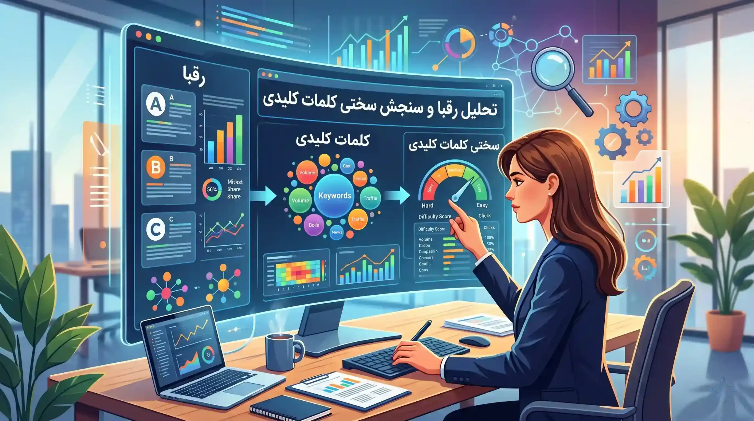 📈 تحلیل رقبا و سنجش سختی کلمات کلیدی