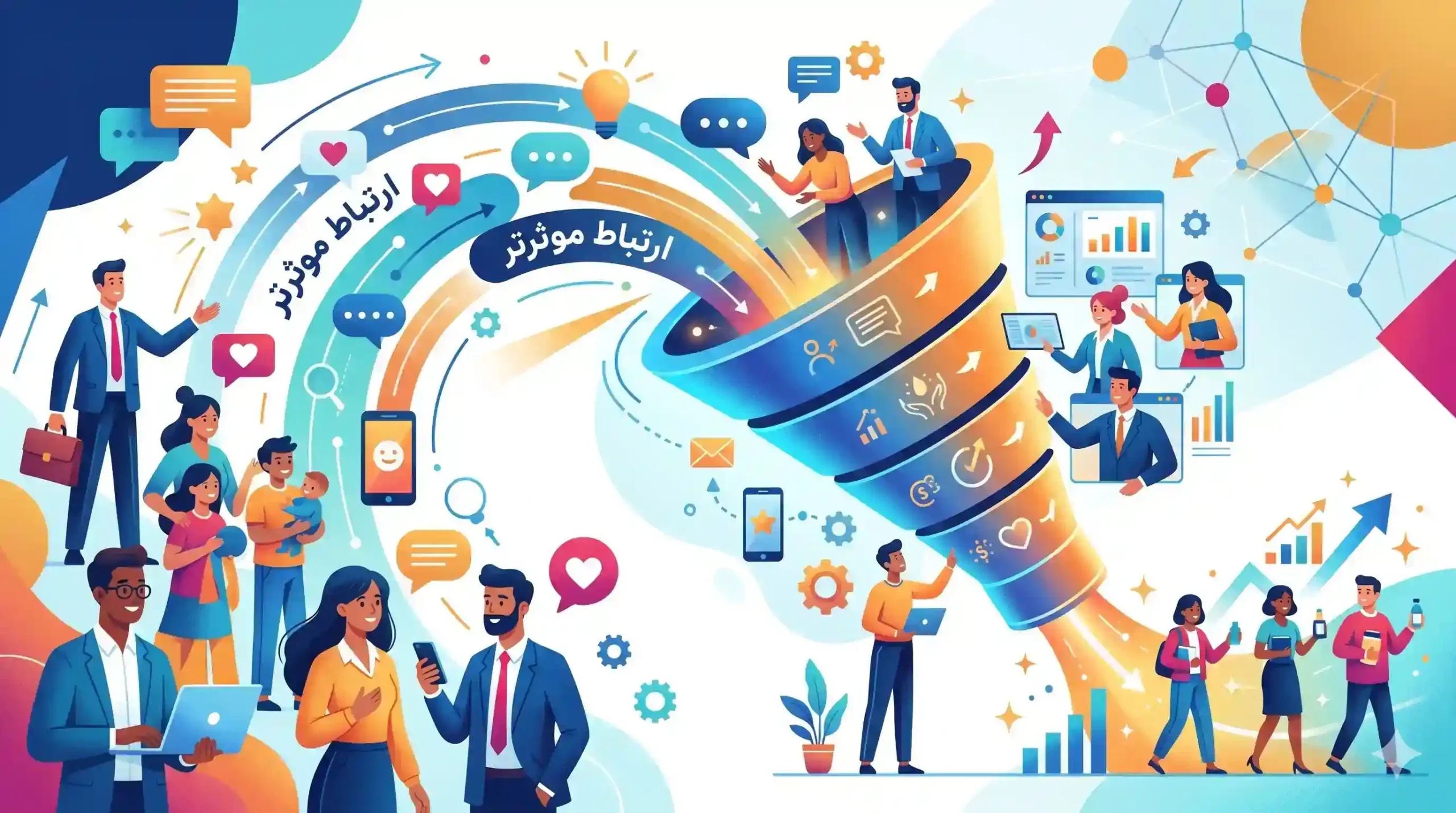 🤝 ارتباط موثرتر با مشتریان و تقویت قیف فروش