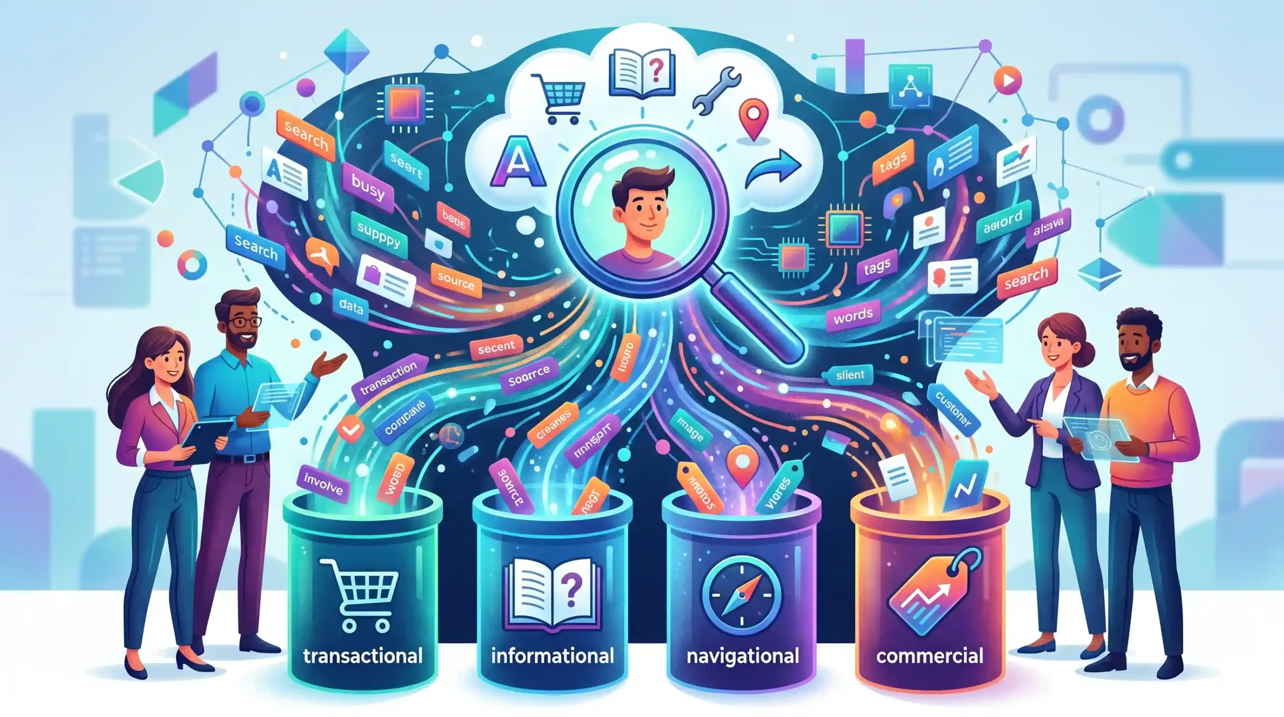 💡 درک نیت کاربر یا Search Intent و دستهبندی هوشمندانه کلمات