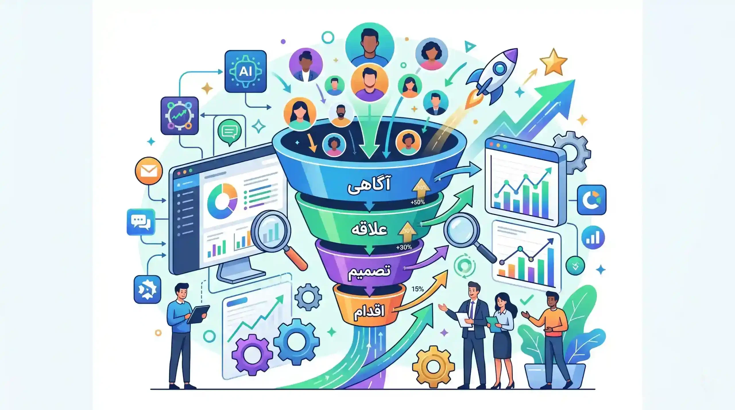 📈 بهینه سازی قیف فروش و مدیریت سرنخ ها با ابزارهای نوین