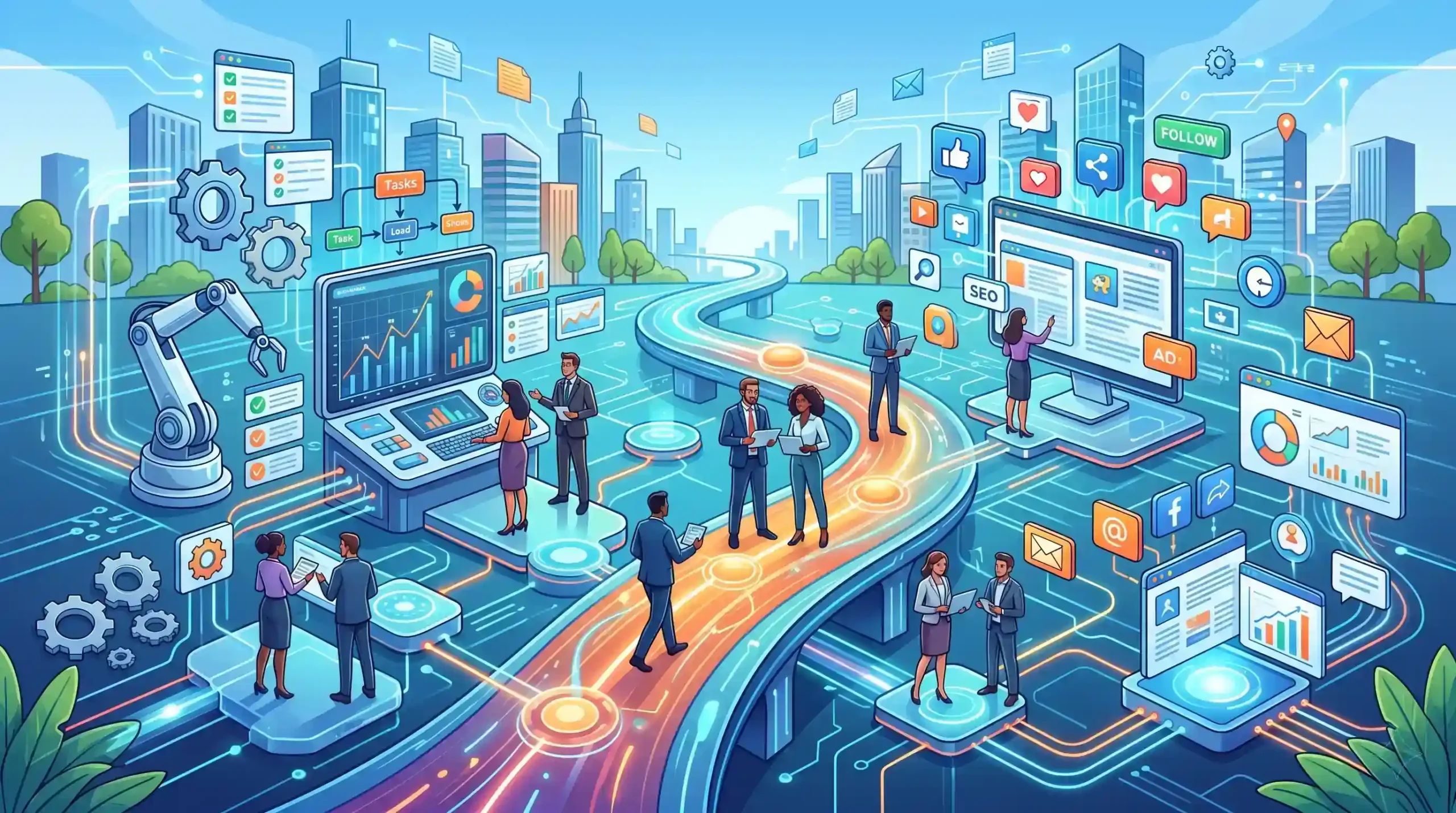 👥 نقش رسا وب آفرین در پیاده سازی اتوماسیون و خدمات دیجیتال مارکتینگ