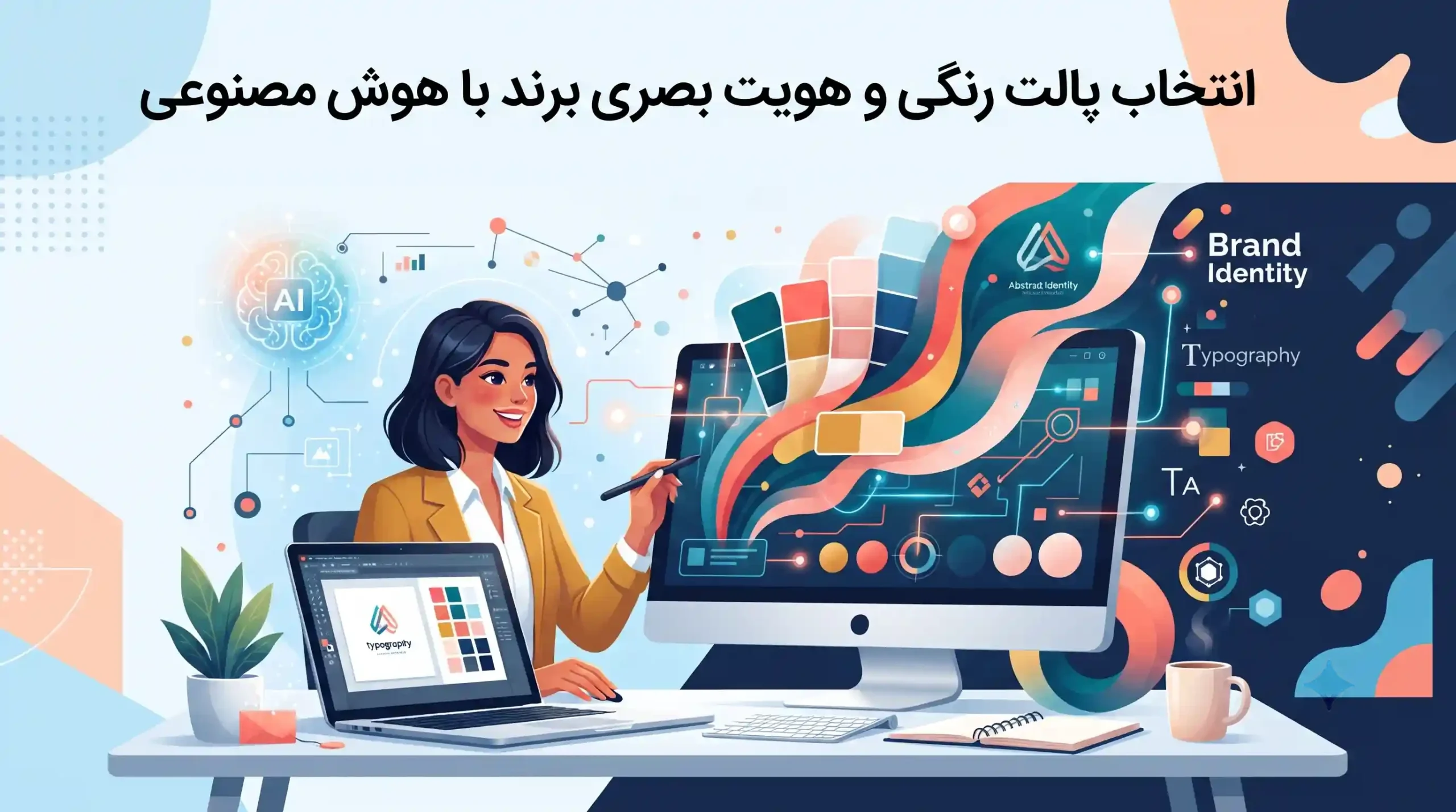 🎨 انتخاب پالت رنگی و هویت بصری برند با هوش مصنوعی
