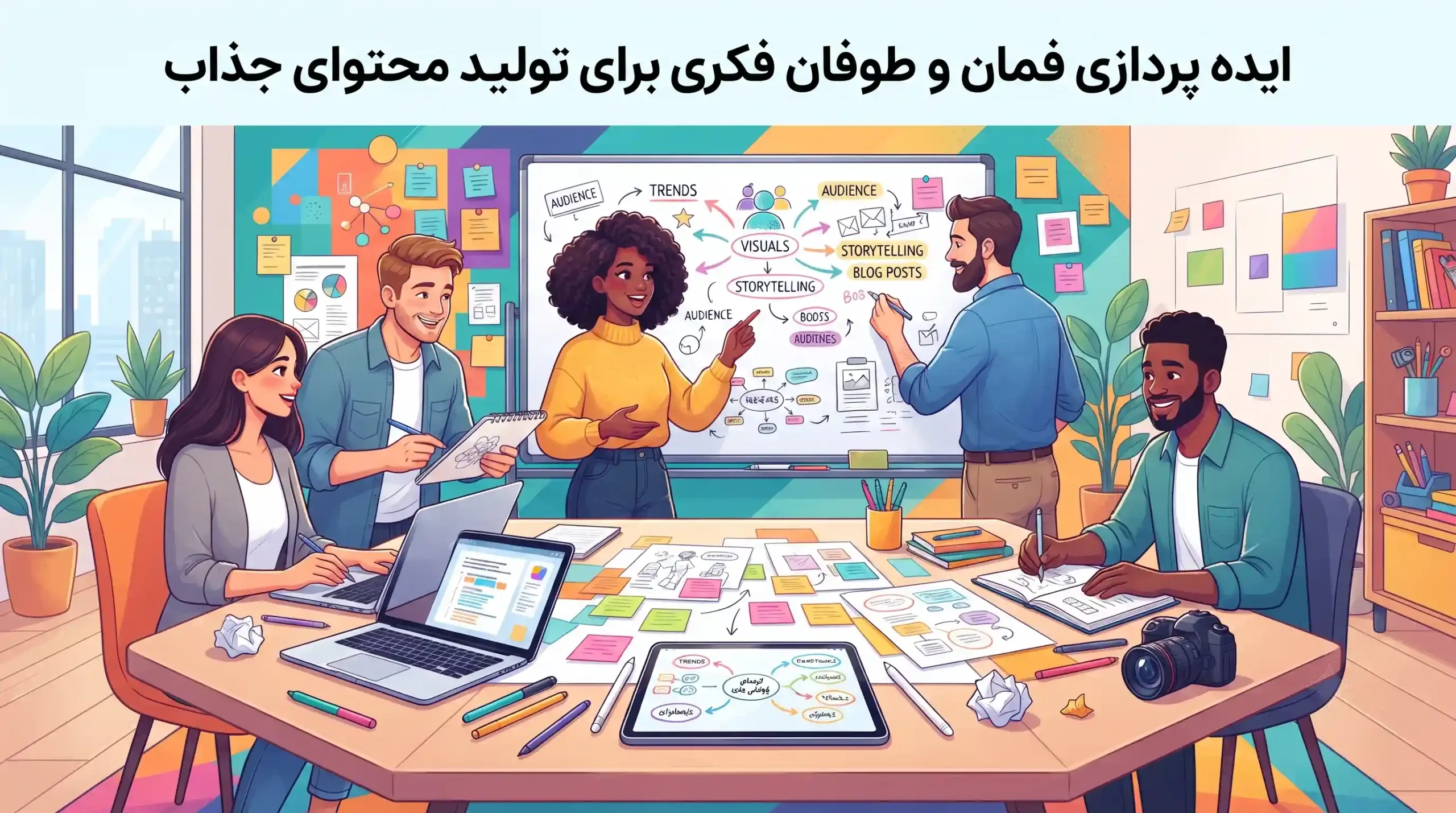 💡 ایده پردازی و طوفان فکری برای تولید محتوای جذاب