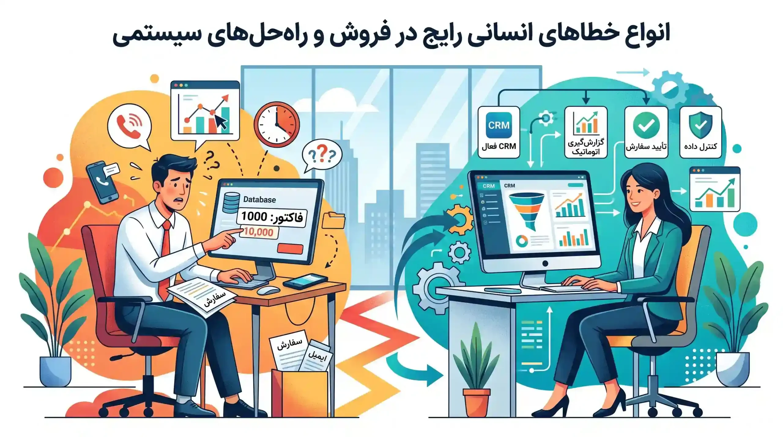 📉 انواع خطاهای انسانی رایج در فروش و راه‌حل‌های سیستمی