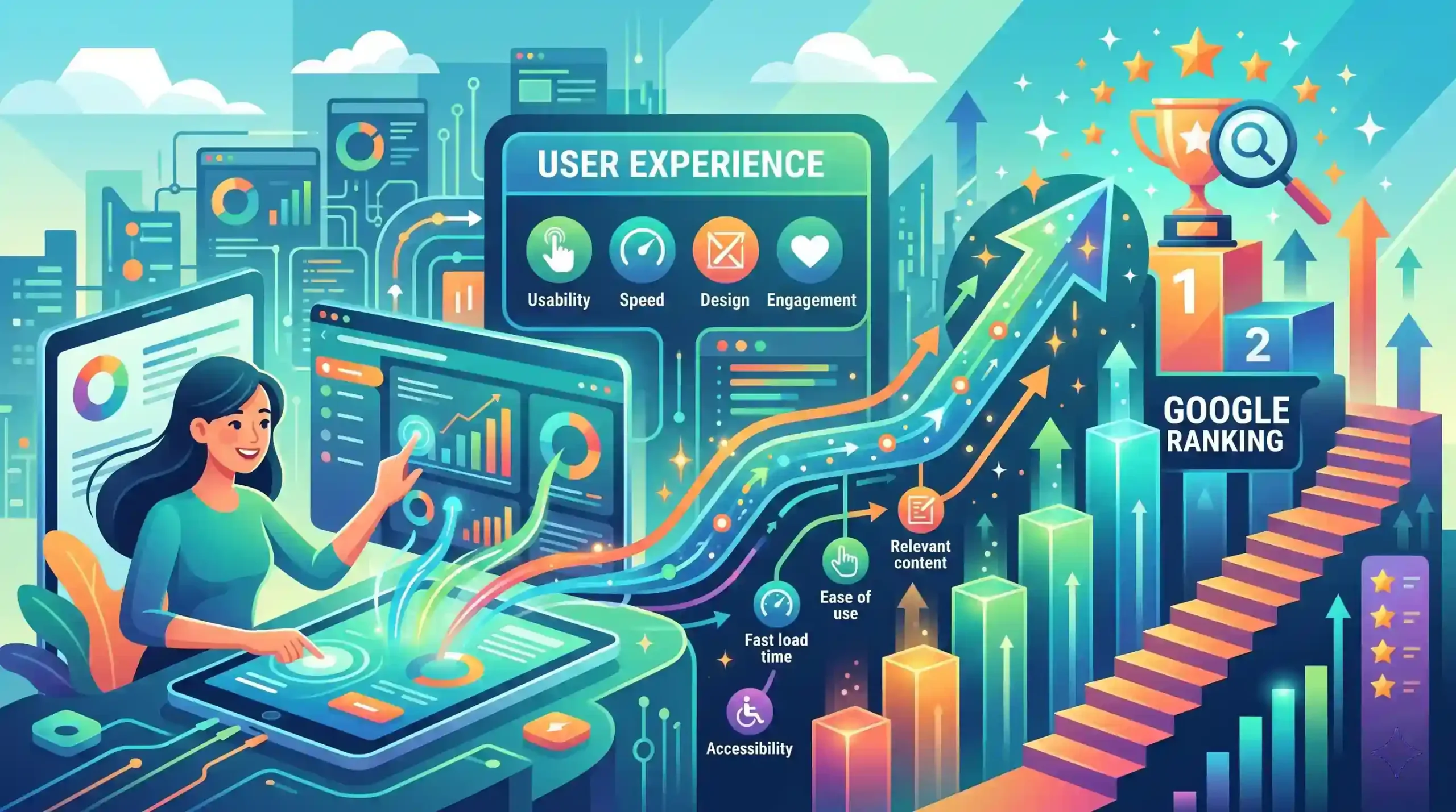 📈 تاثیر مستقیم بهبود تجربه کاربری UX بر رتبه‌بندی گوگل