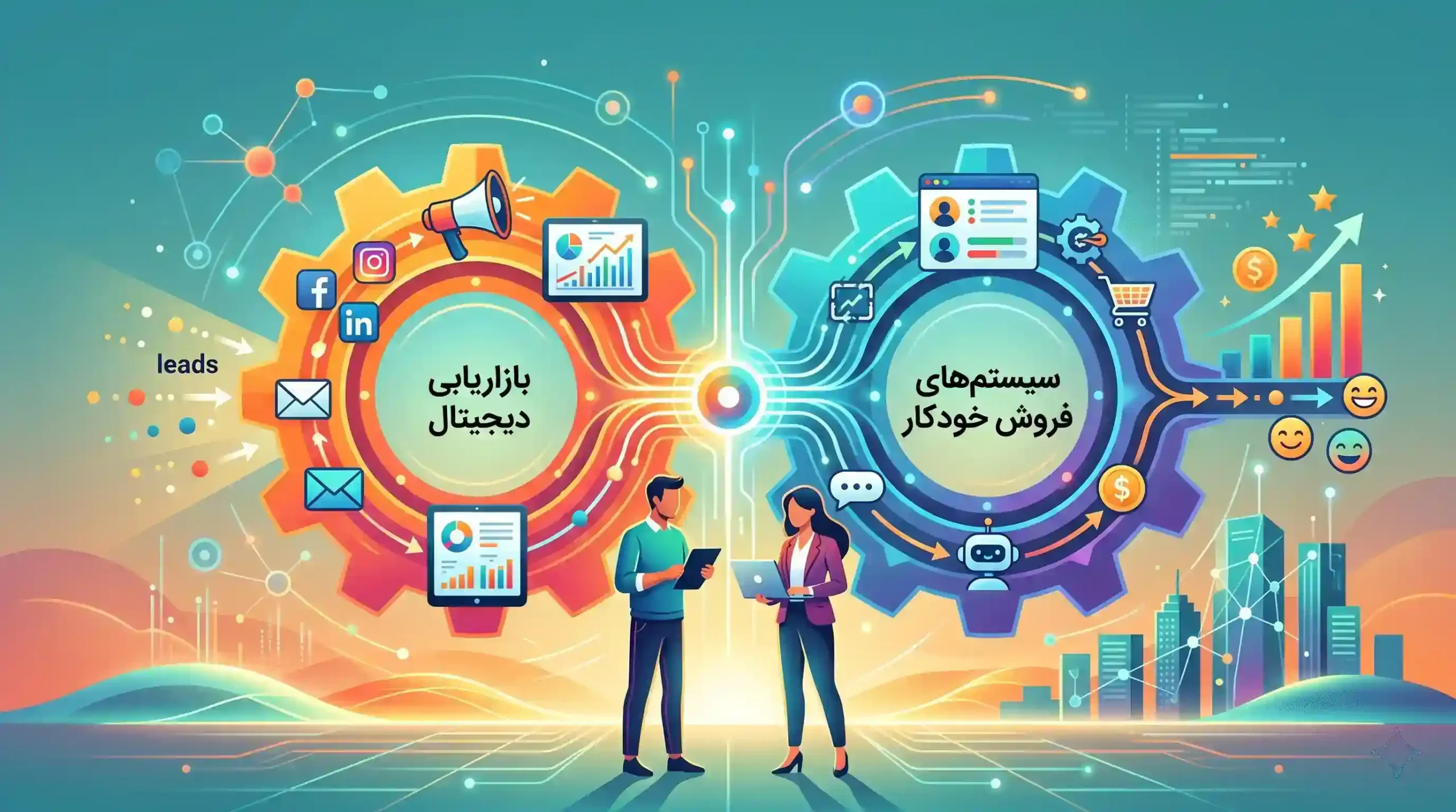 🌐 همگام‌سازی بازاریابی دیجیتال و سیستم‌های فروش خودکار