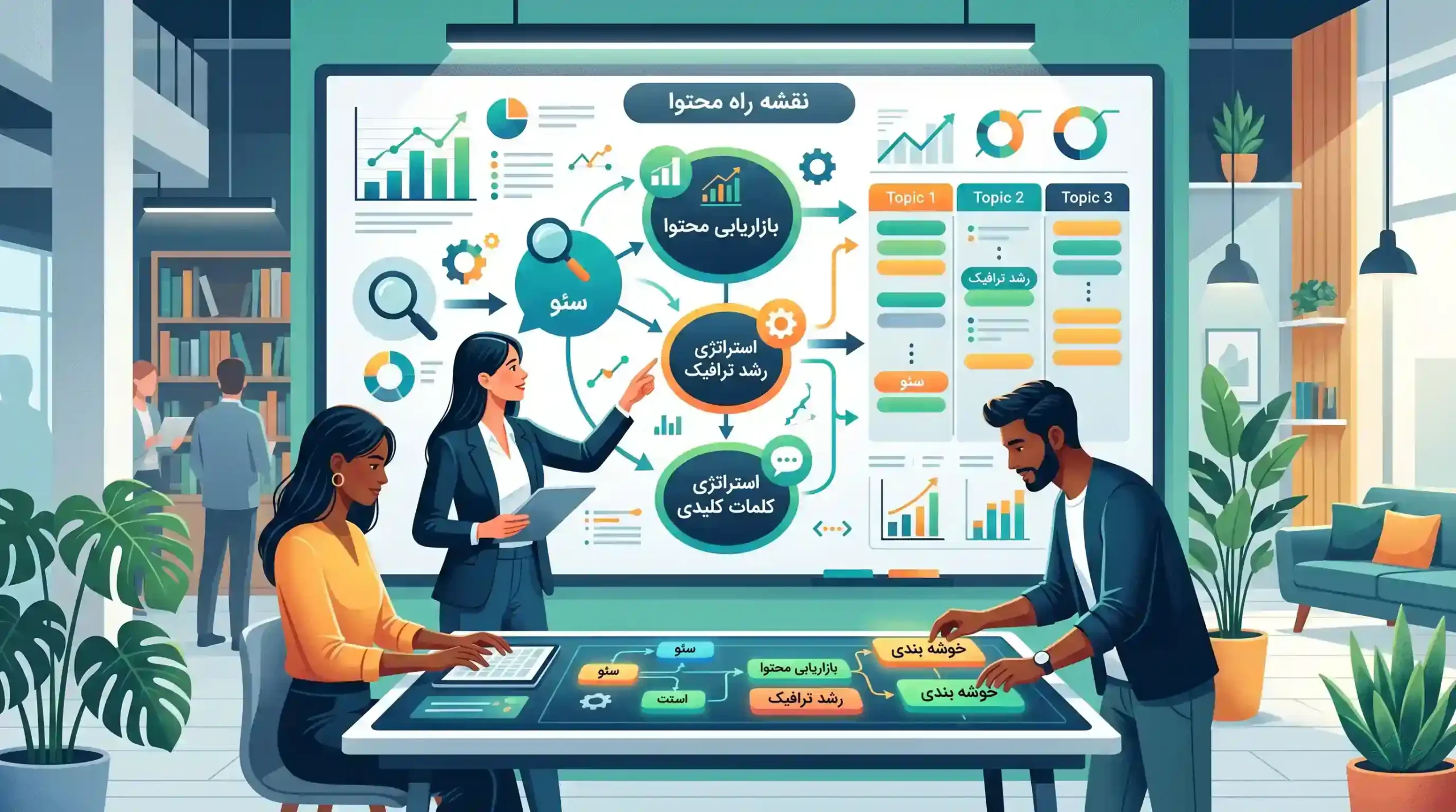 🧩 خوشه بندی کلمات کلیدی و چیدمان استراتژی محتوا