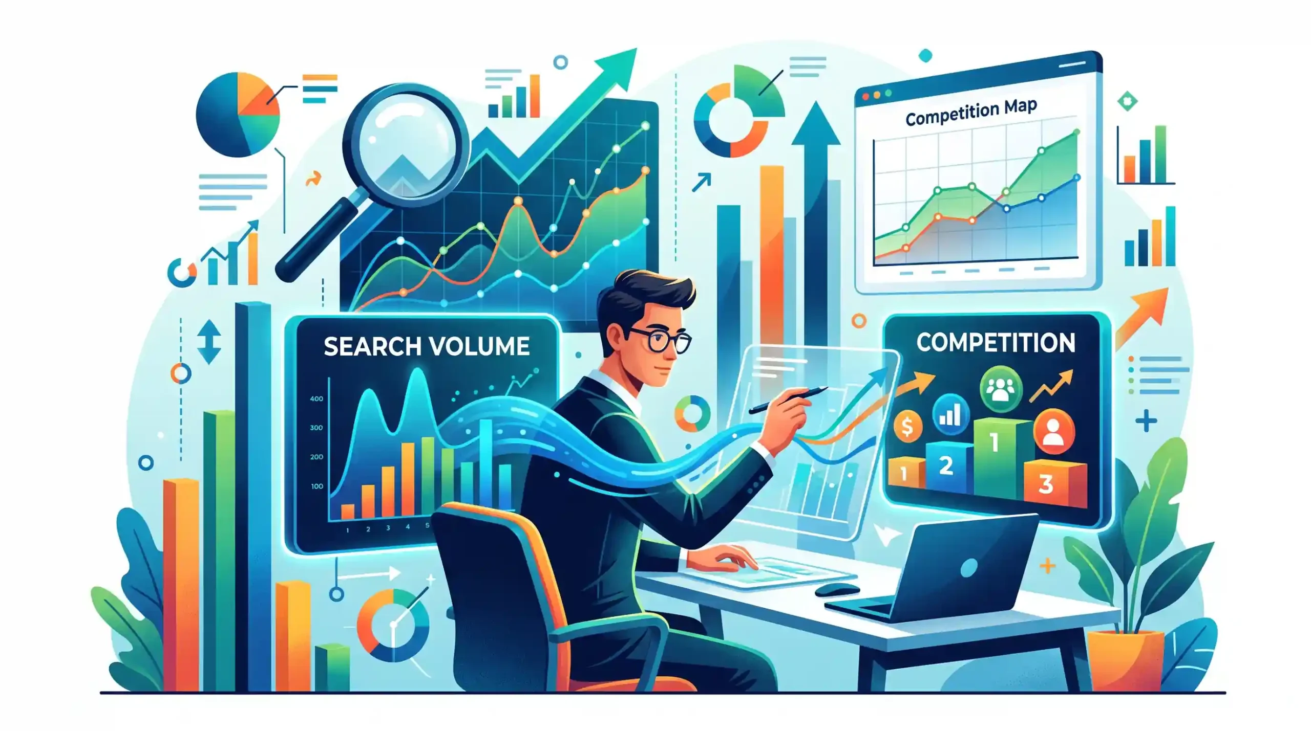 📈 درک و تحلیل معیارهای کلیدی مانند Search Volume و Competition