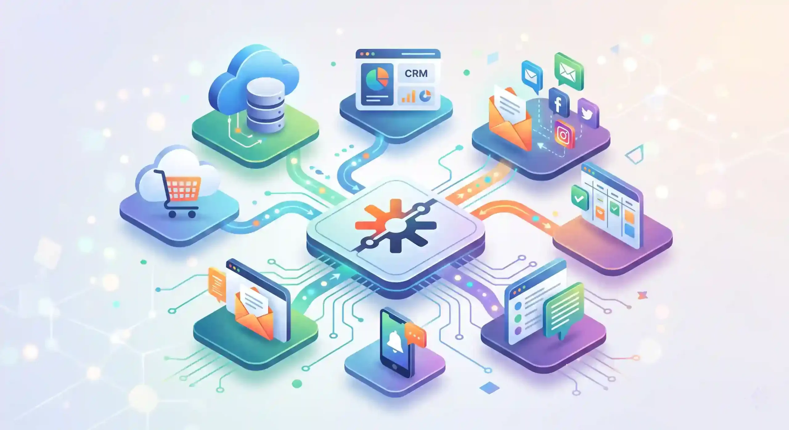 🔗 یکپارچهسازی سیستمها با استفاده از ابزارهای واسط مانند Zapier