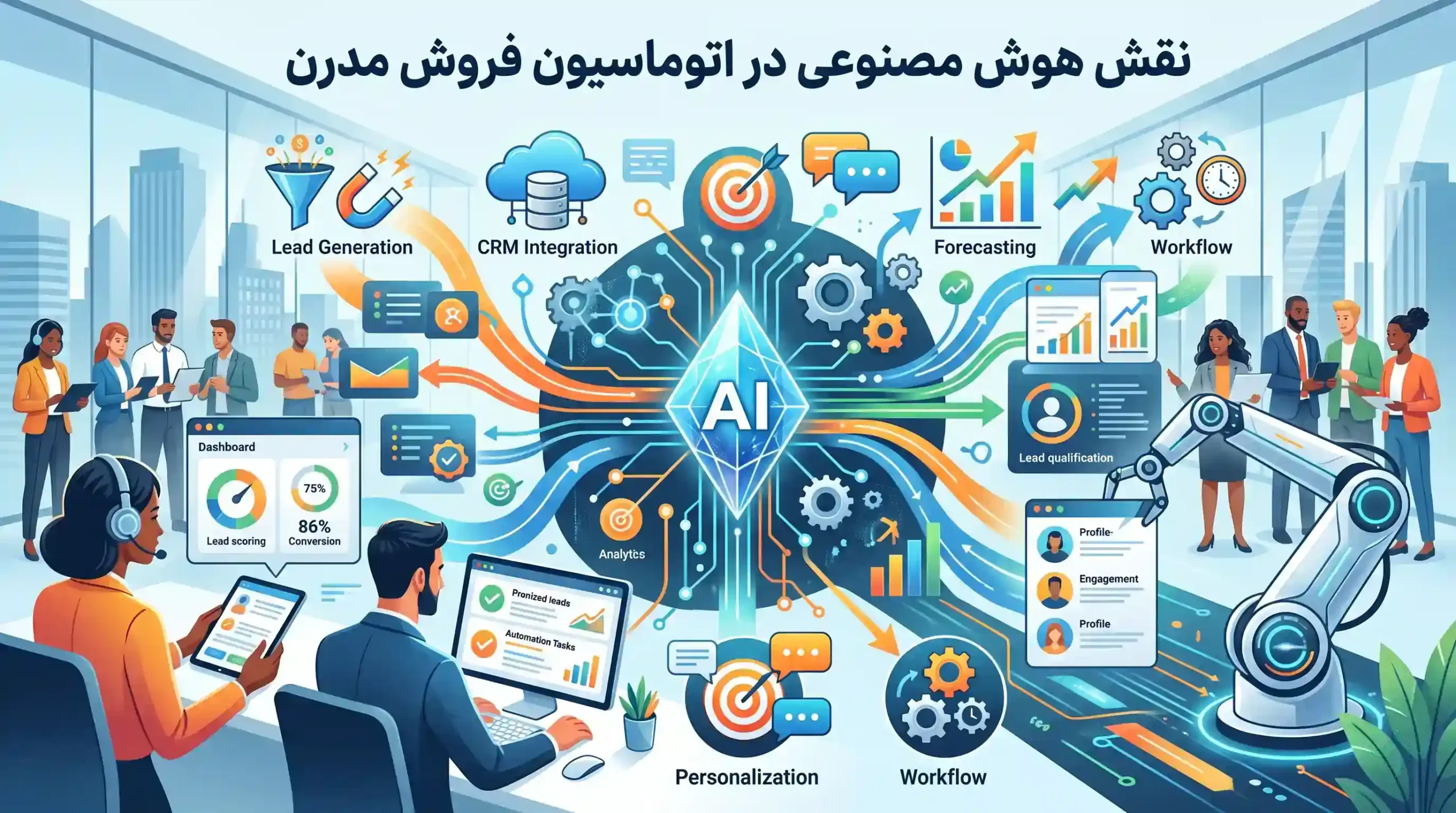 🧠 نقش هوش مصنوعی در اتوماسیون فروش مدرن