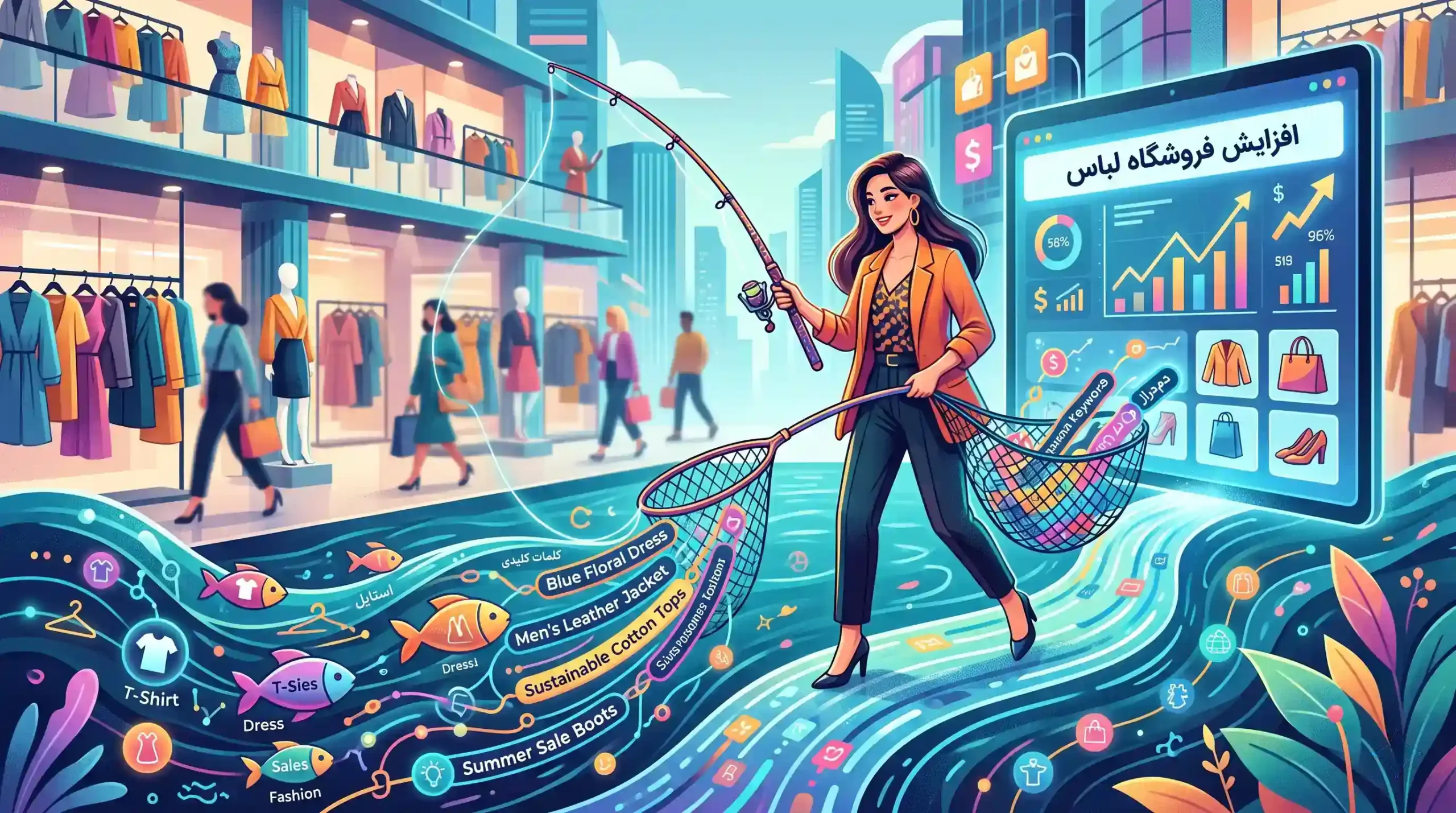 💡 ترفند صید کلمات کلیدی طولانی و دمدراز برای افزایش فروشگاه لباس