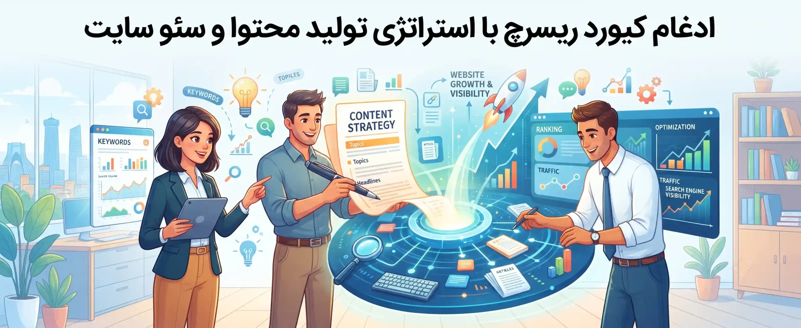🤝 ادغام کیورد ریسرچ با استراتژی تولید محتوا و سئو سایت