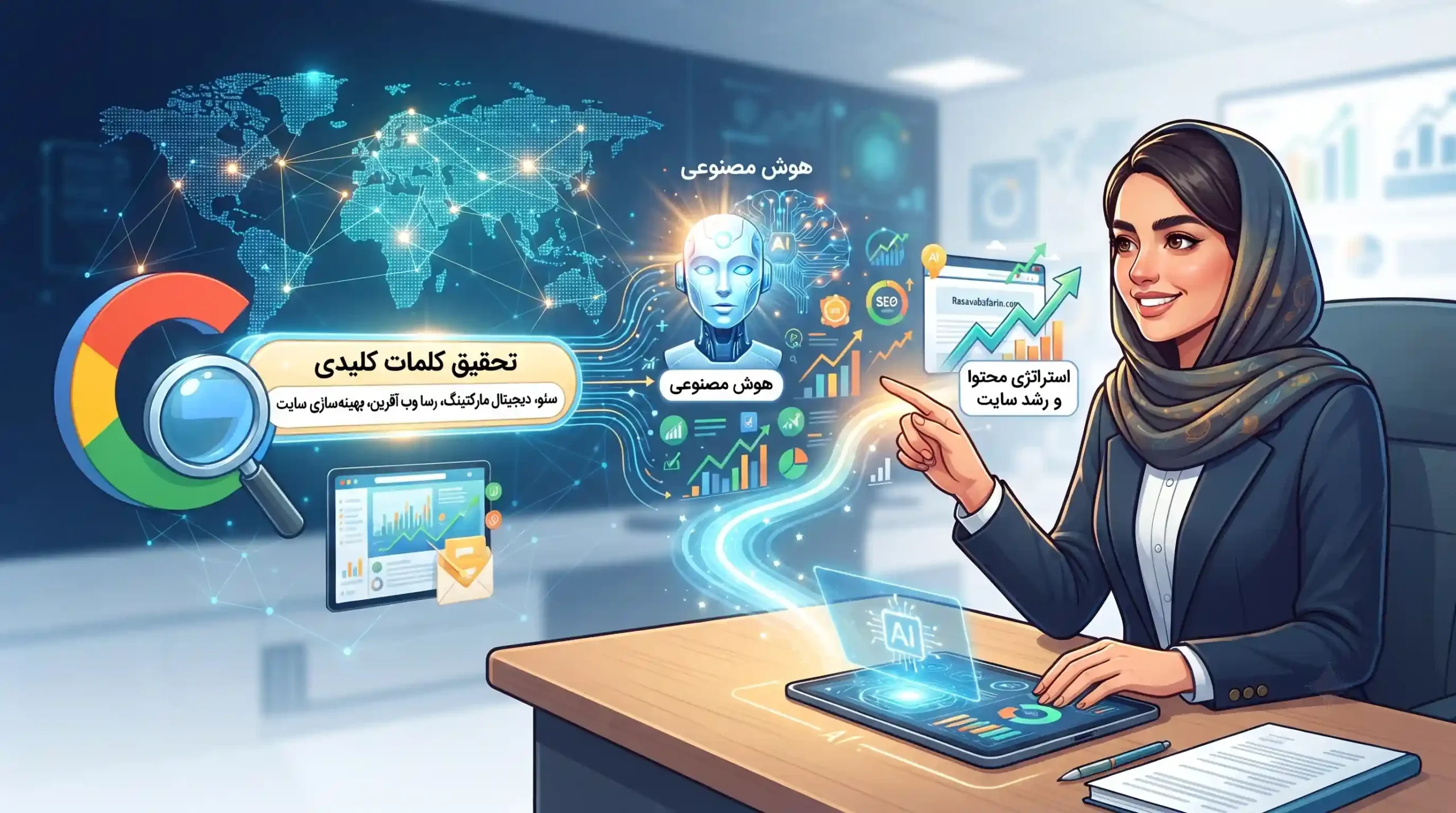 🤖 تلفیق گوگل کیورد ریسرچ با ابزارهای هوش مصنوعی رسا وب آفرین