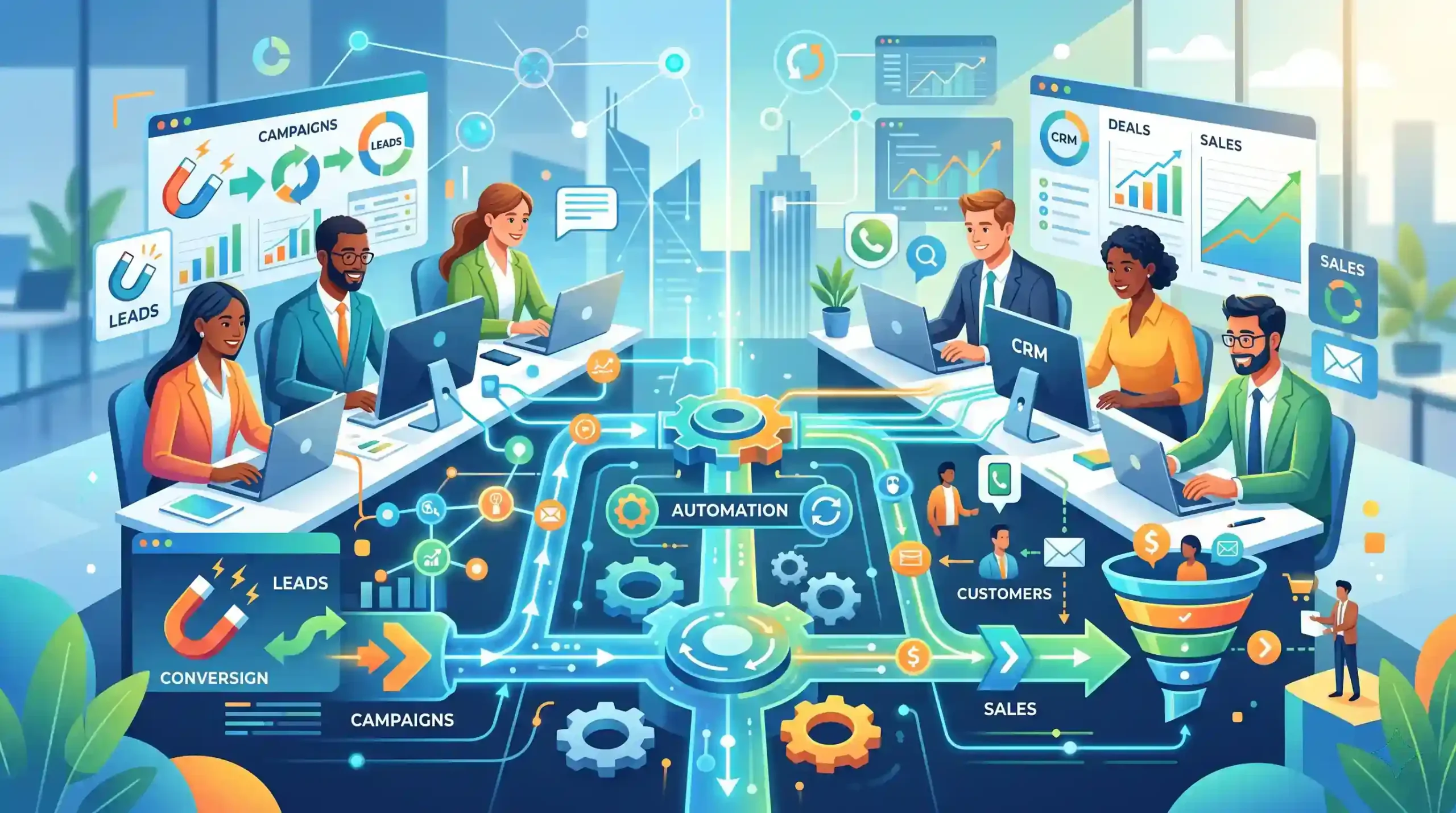 🤝 هماهنگی میان تیمهای بازاریابی و فروش با اتوماسیون