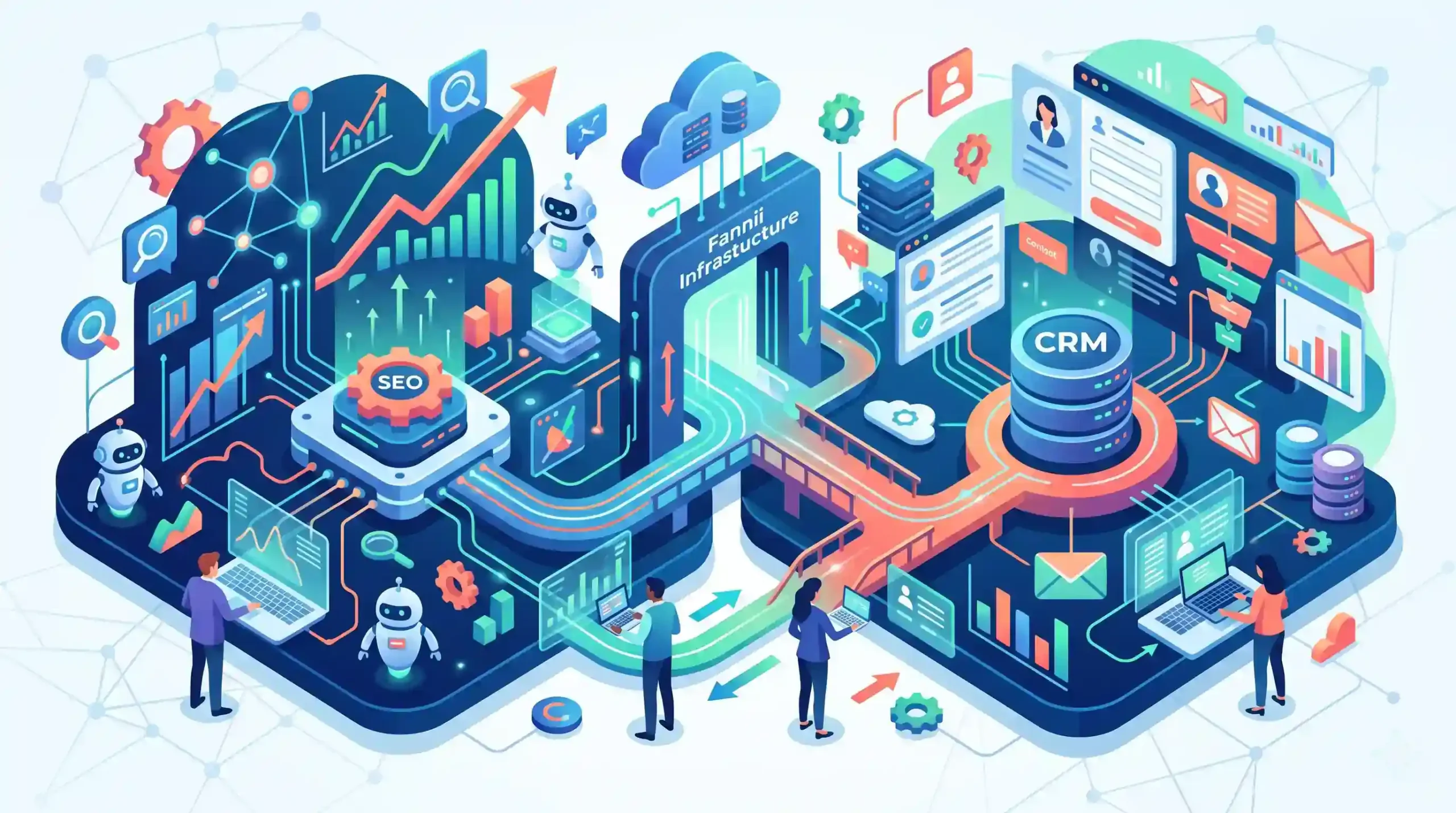 🛠️ ابزارها و زیرساختهای فنی برای اتصال سئو به سیستم CRM